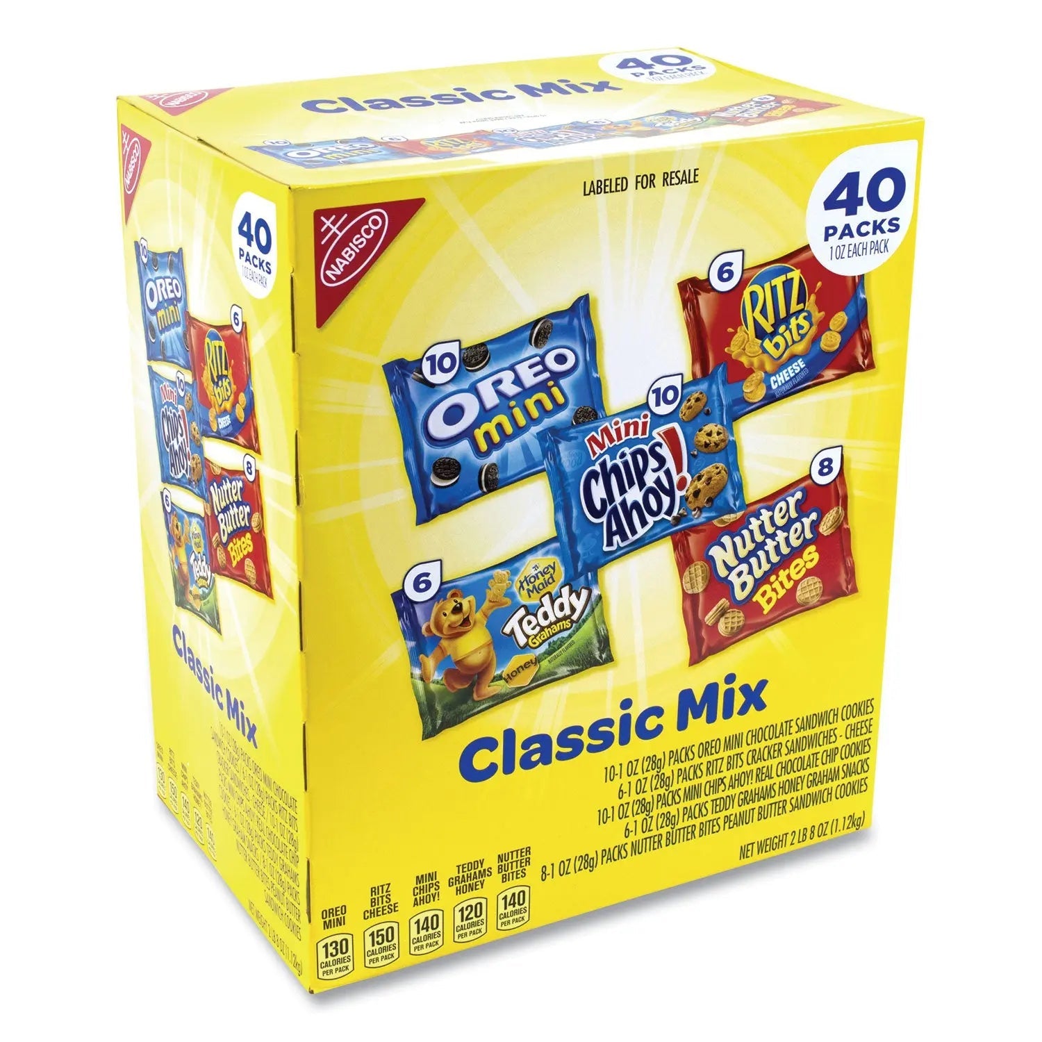 Nabisco® Cookie and Cracker Classic Mix, Assorted Flavors, 1 oz Pack, 40 Packs/Box