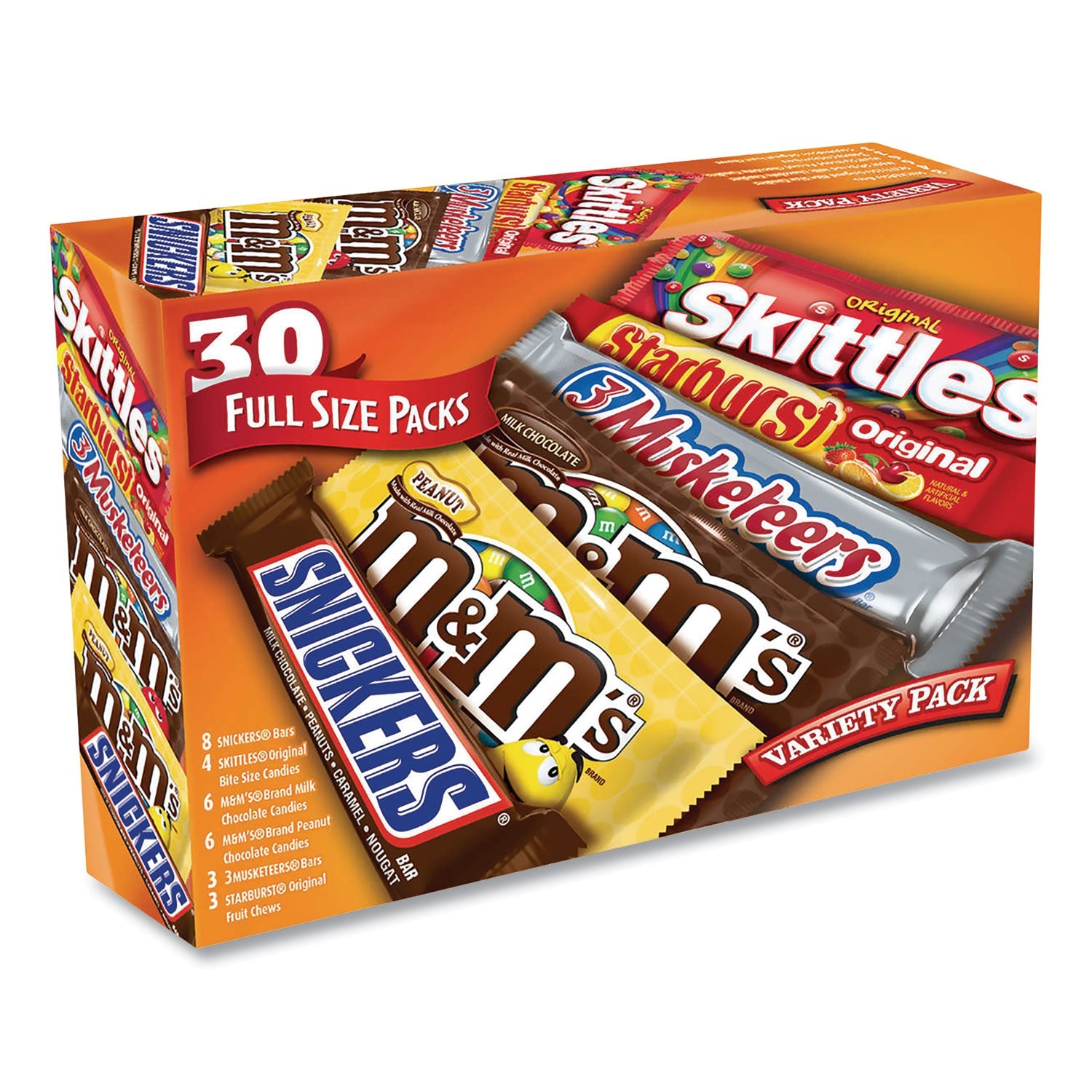 MARS Full-Size Candy Bars Variety Pack, Assorted, 30/Box