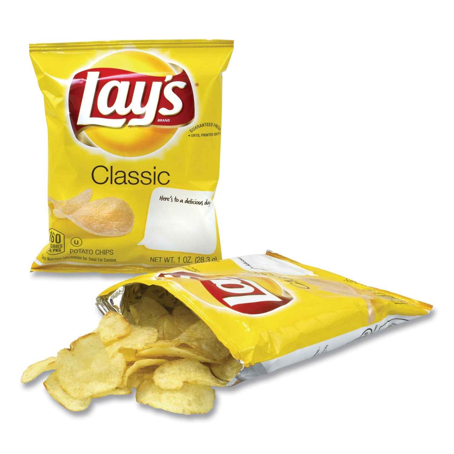 Lay's® Regular Potato Chips, Classic Flavor, 1 oz Bag, 50/Carton