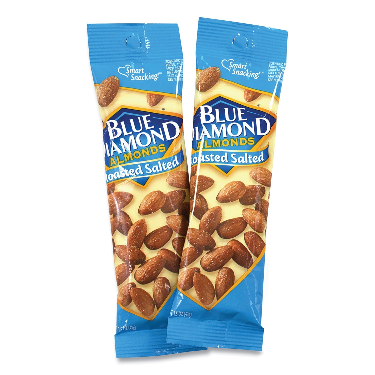 Blue Diamond® Roasted Salted Almonds, 1.5 oz Tube, 12 Tubes/Carton