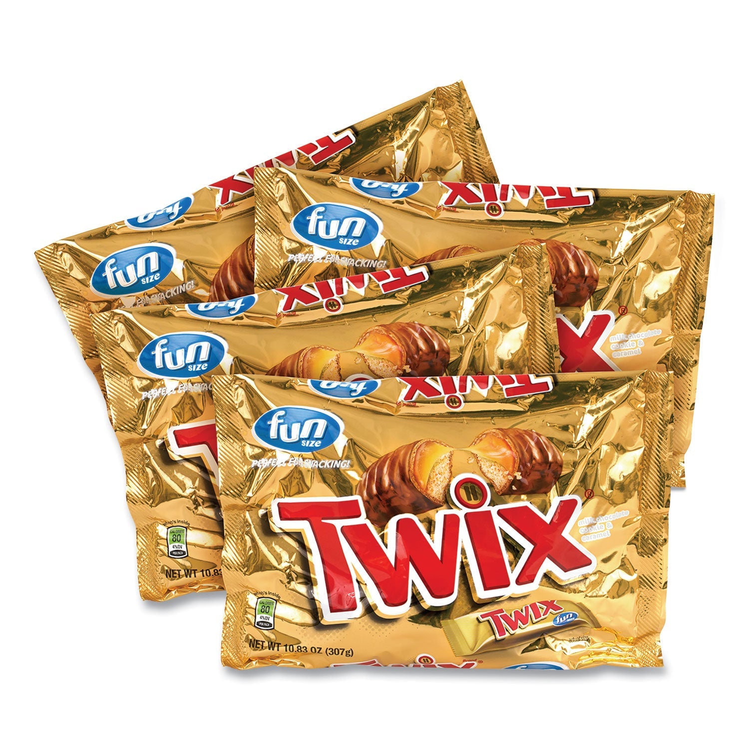 Twix® Cookie Bars, Fun Size, 10.83 oz Bag, 4 Bags/Box