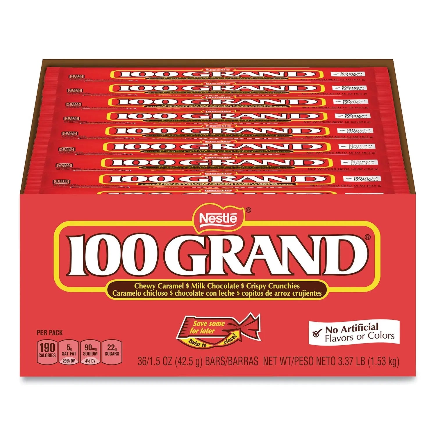 100 GRAND® Chocolate Candy Bars, Full Size, 1.5 oz, 36/Carton - Bloom Skins