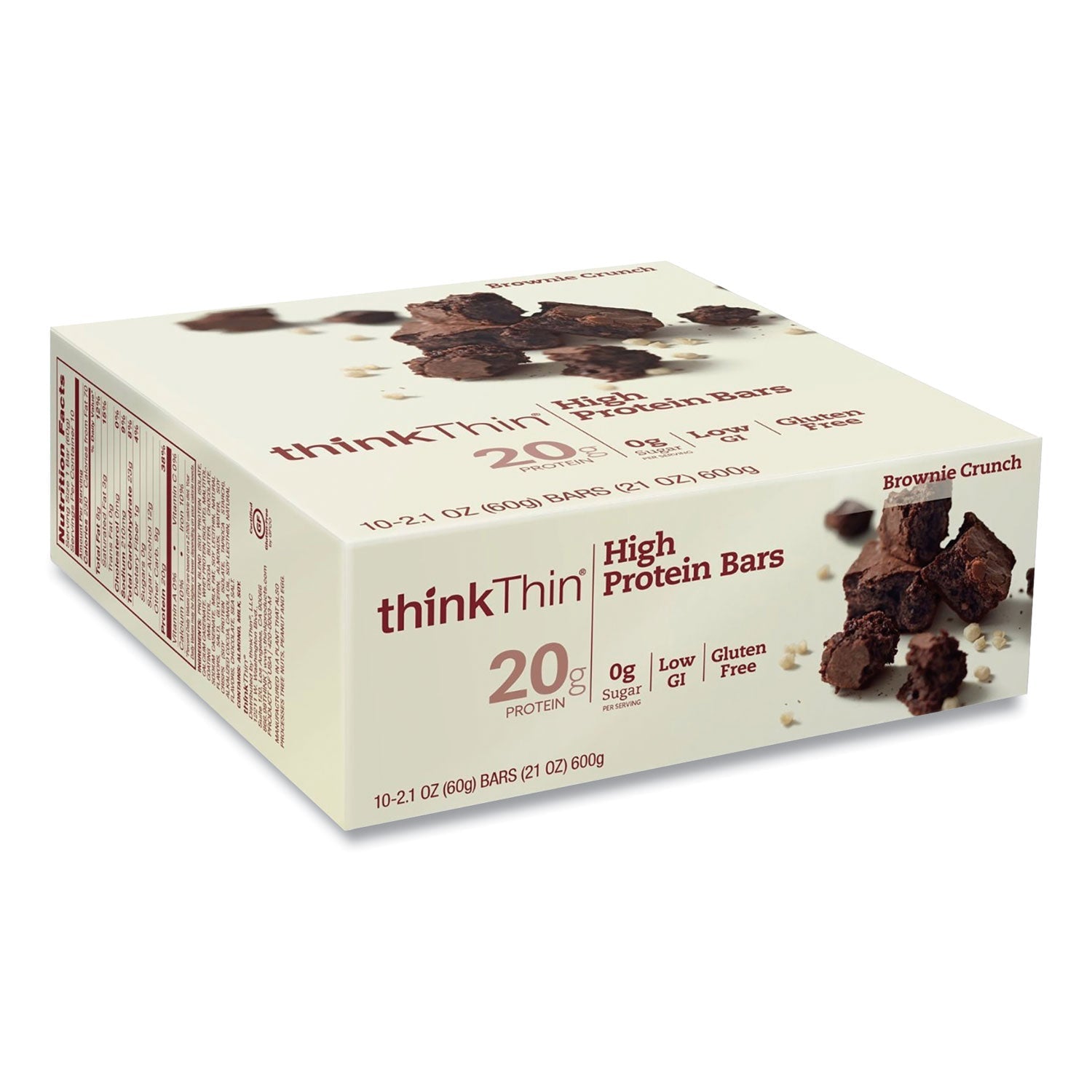 thinkThin High Protein Bars | Brownie Crunch | 10-Pk