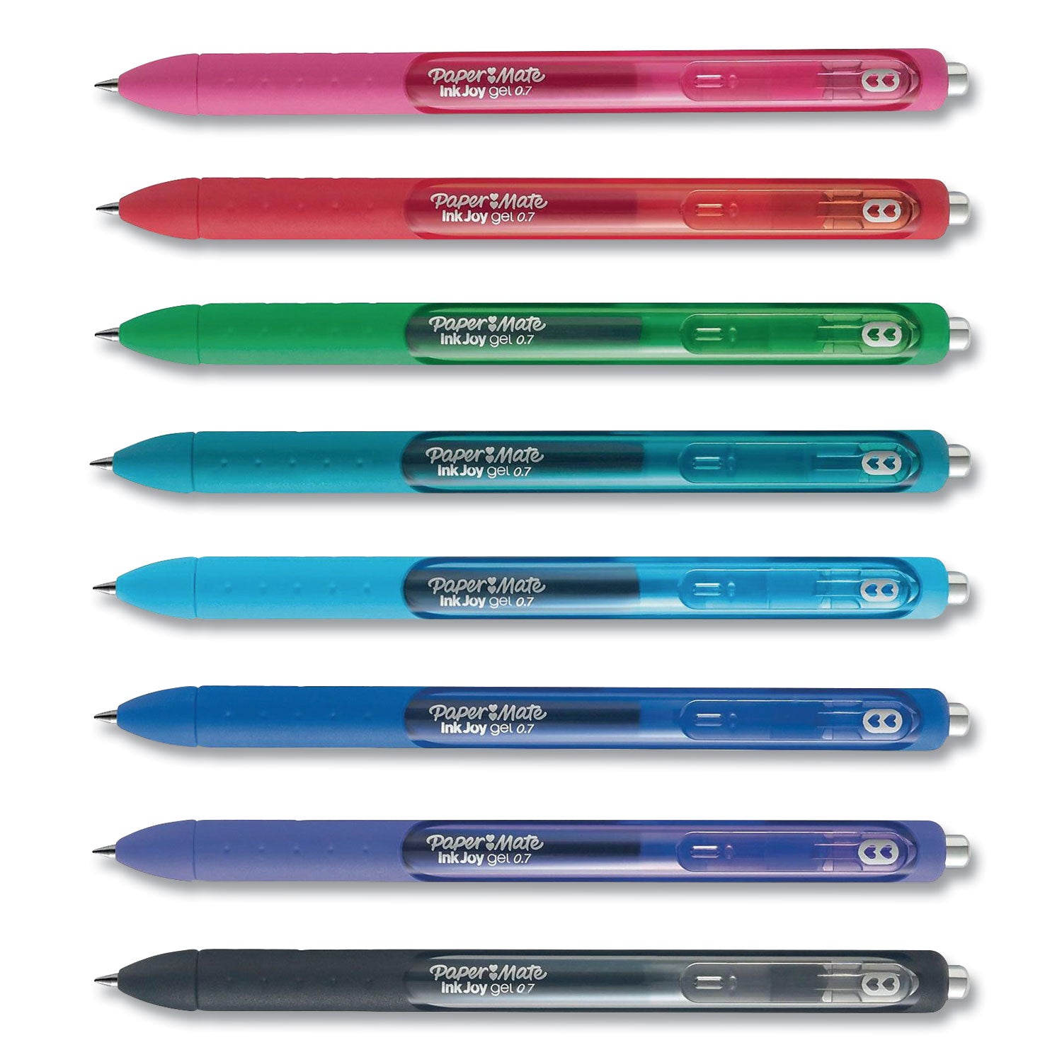Paper Mate® INKJOY GEL PEN, RETRACTABLE, MEDIUM 0.7 MM, ASSORTED INK AND BARREL COLORS, 8/PACK