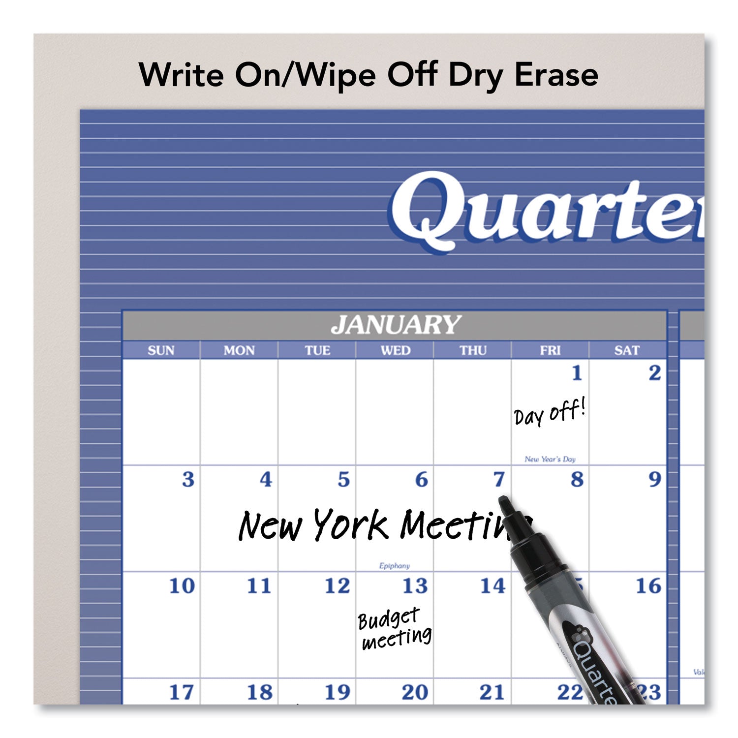 AT-A-GLANCE® Vertical/Horizontal Erasable Quarterly/Monthly Wall Planner, 24 x 36, White/Blue Sheets, 12-Month (Jan to Dec): 2025