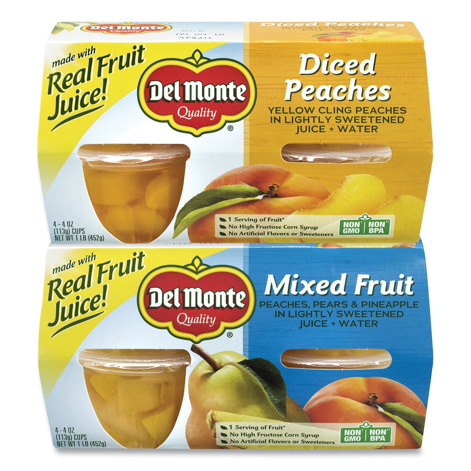 Del Monte Diced Peaches and Mixed Fruit Cups