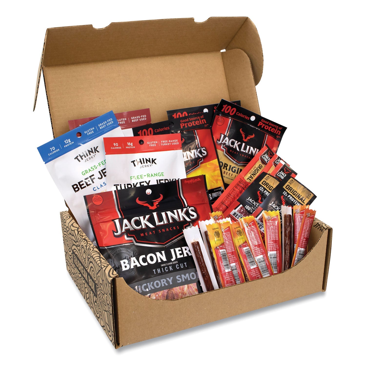 Snack Box Pros Big Beef Jerky Box, 29 Assorted Snacks/Box