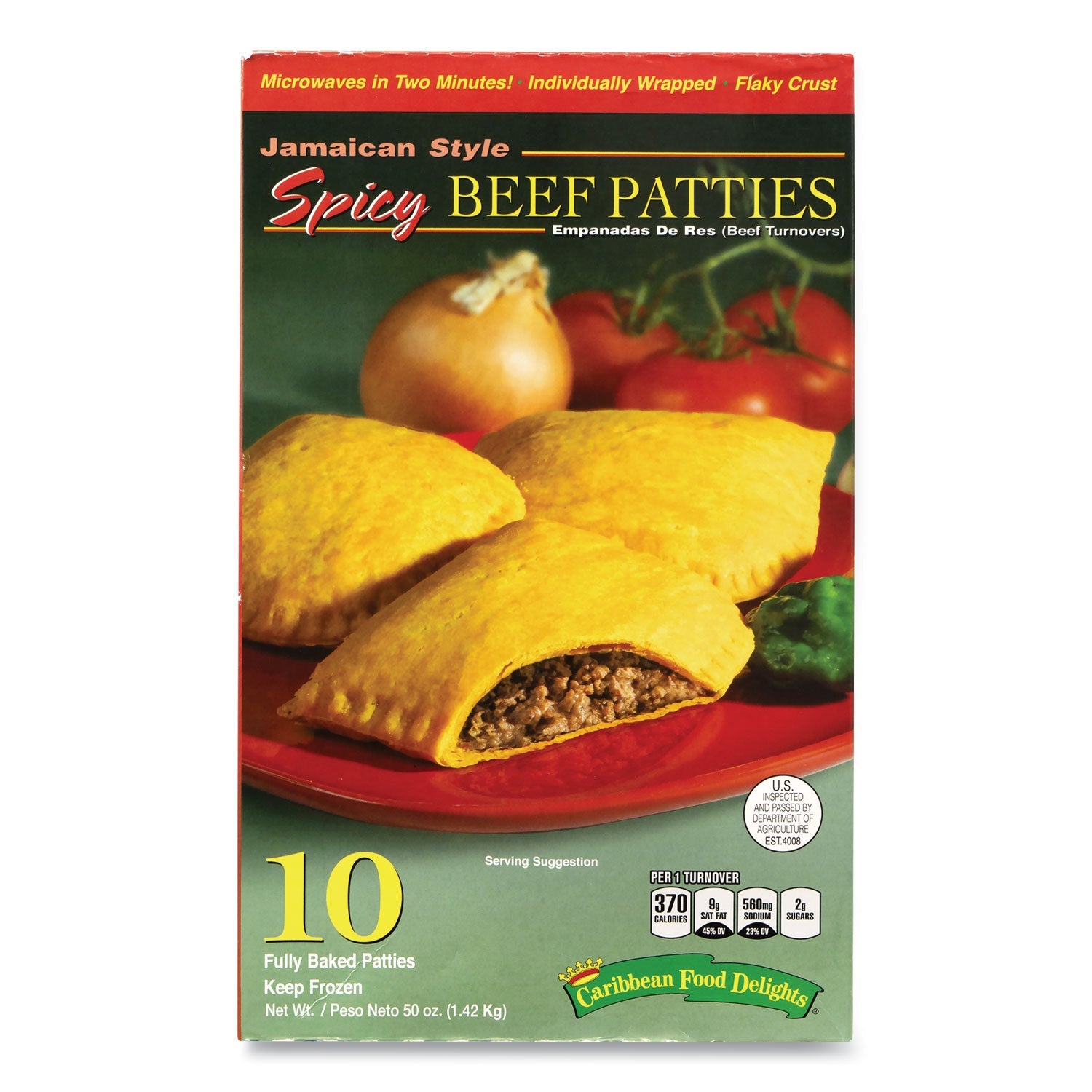 Caribbean Food Delights® Jamacian Style Spicy Beef Empanadas, 5 oz, 10/Carton