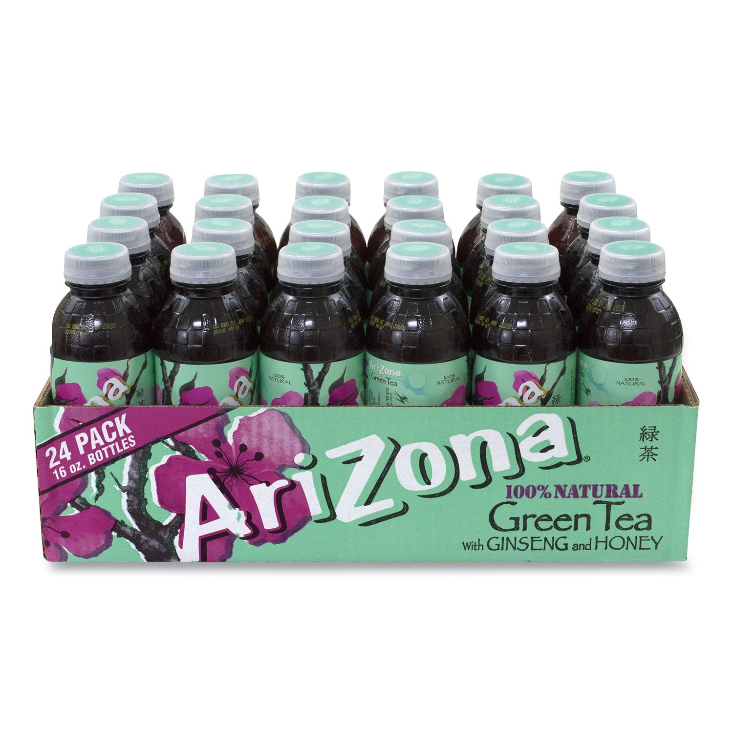 Arizona® Green Tea with Ginseng and Honey, 16 oz Bottles, 24/Carton
