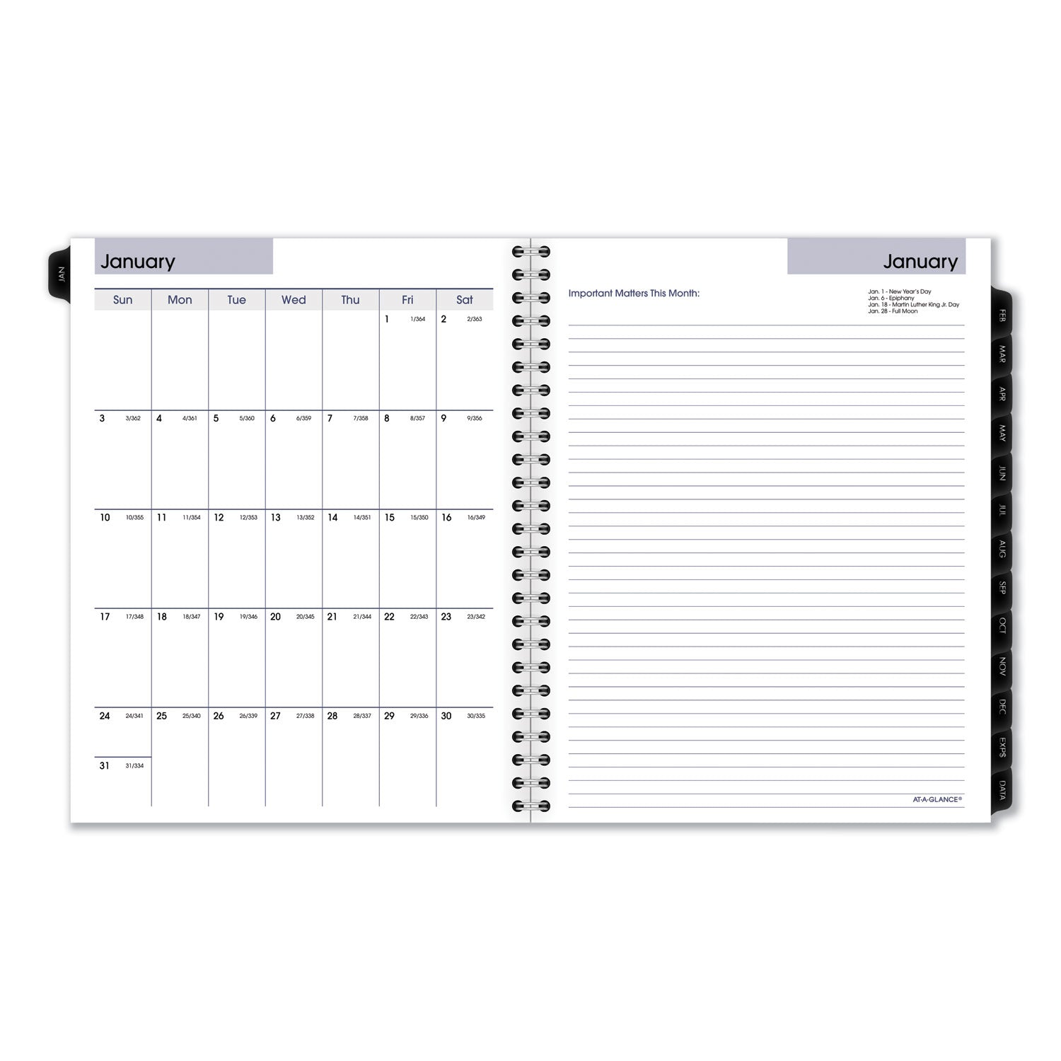 AT-A-GLANCE® DayMinder Executive Weekly/Monthly Refill, 8.75 x 7, White Sheets, 12-Month (Jan to Dec): 2025