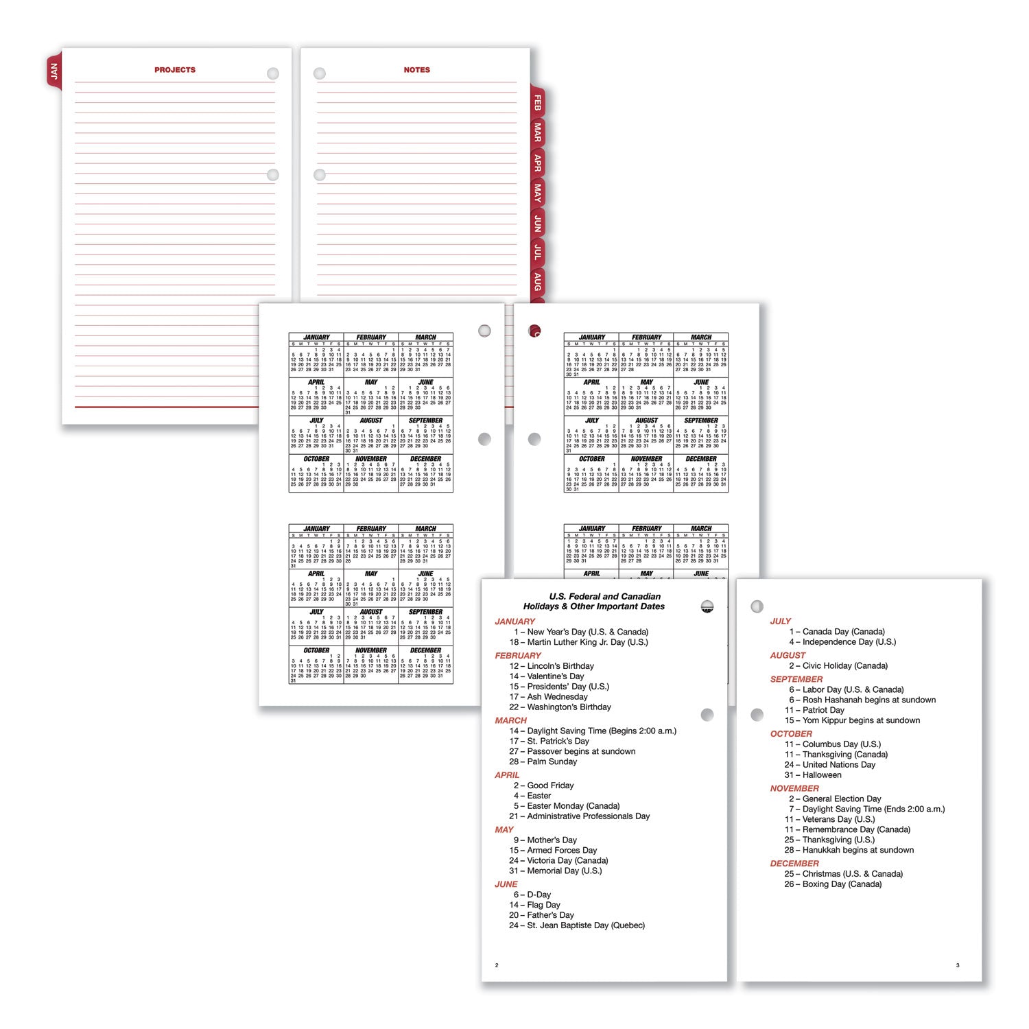 AT-A-GLANCE® Burkhart's Day Counter Desk Calendar Refill, 4.5 x 7.38, White Sheets, 12-Month (Jan to Dec): 2025