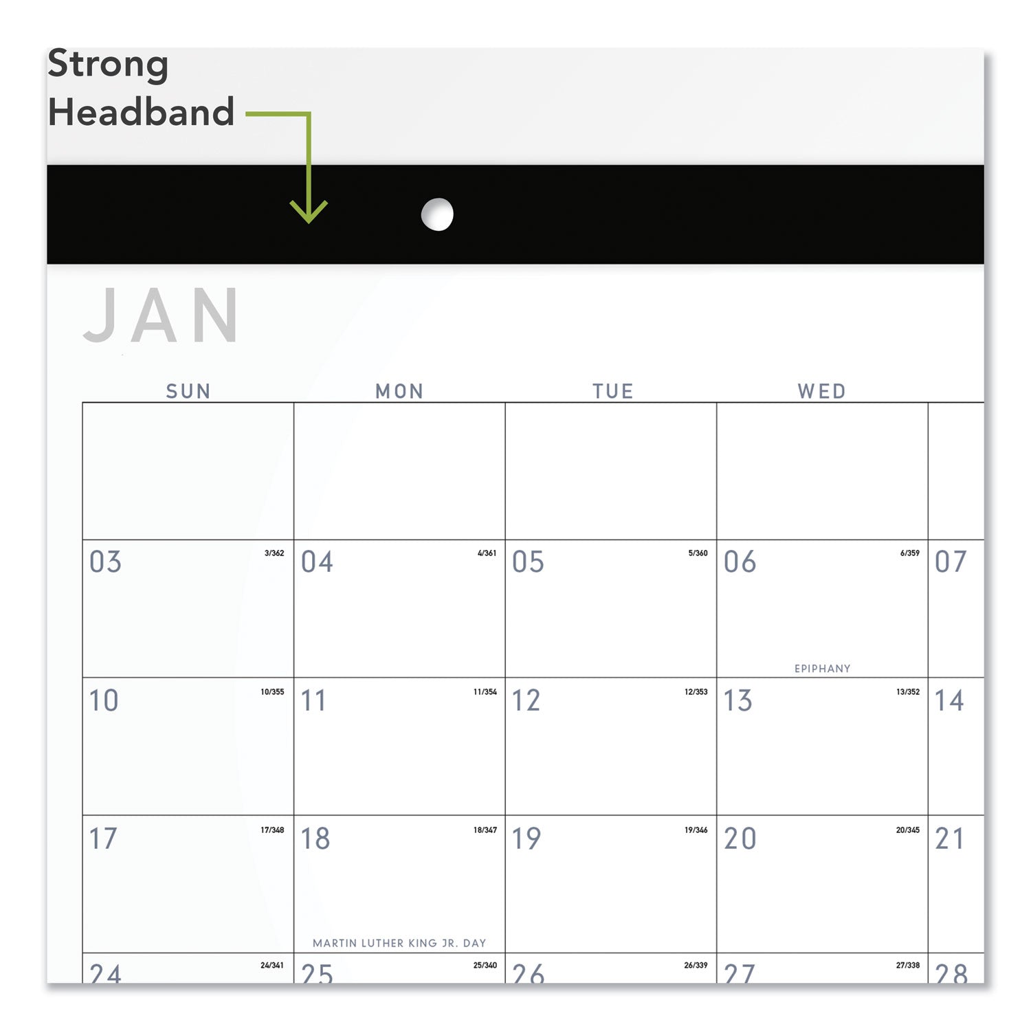 AT-A-GLANCE® Contemporary Monthly Desk Pad, 18 x 11, White Sheets, Black Binding/Corners,12-Month (Jan to Dec): 2025 - Bloom Skins