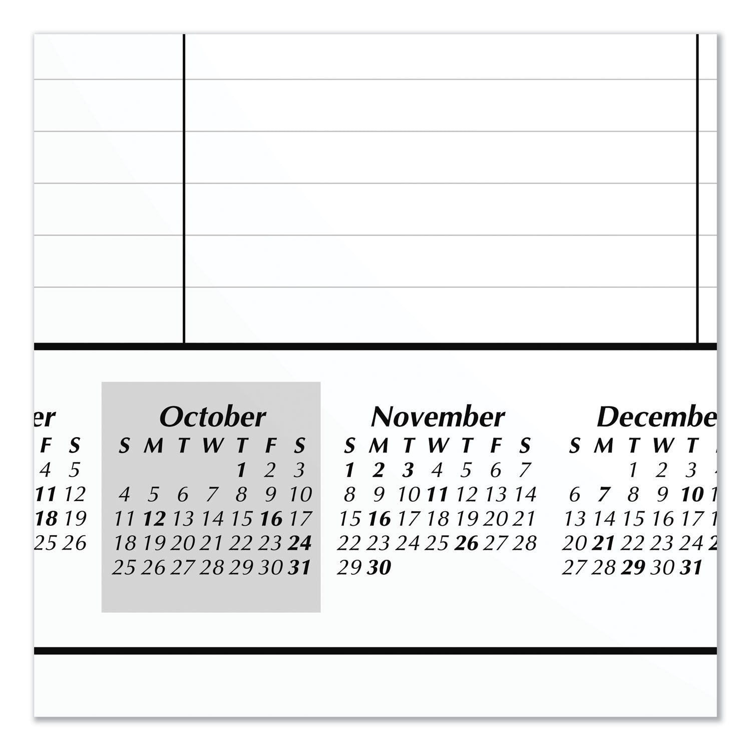 AT-A-GLANCE® Academic Year Ruled Desk Pad, 21.75 x 17, White Sheets, Black Binding, Black Corners, 16-Month (Sept to Dec): 2024 to 2025