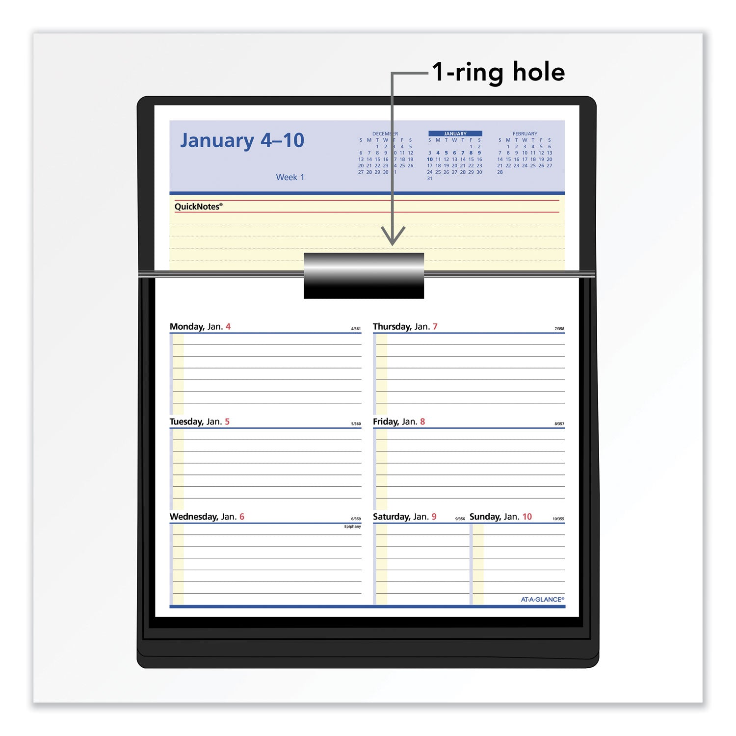 AT-A-GLANCE® Flip-A-Week Desk Calendar Refill with QuickNotes, 7 x 6, White Sheets, 12-Month (Jan to Dec): 2025