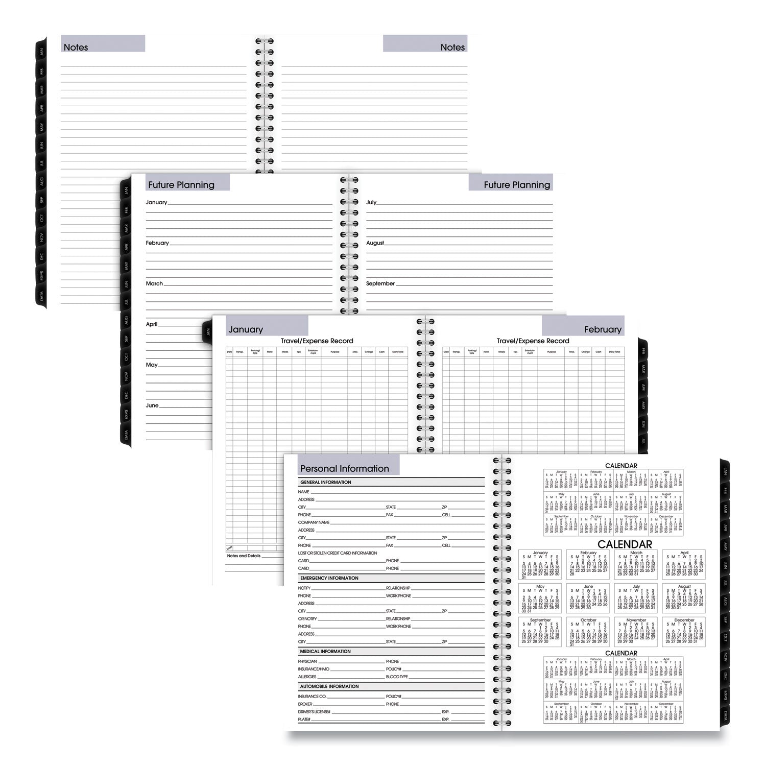 AT-A-GLANCE® DayMinder Executive Weekly/Monthly Refill, 8.75 x 7, White Sheets, 12-Month (Jan to Dec): 2025
