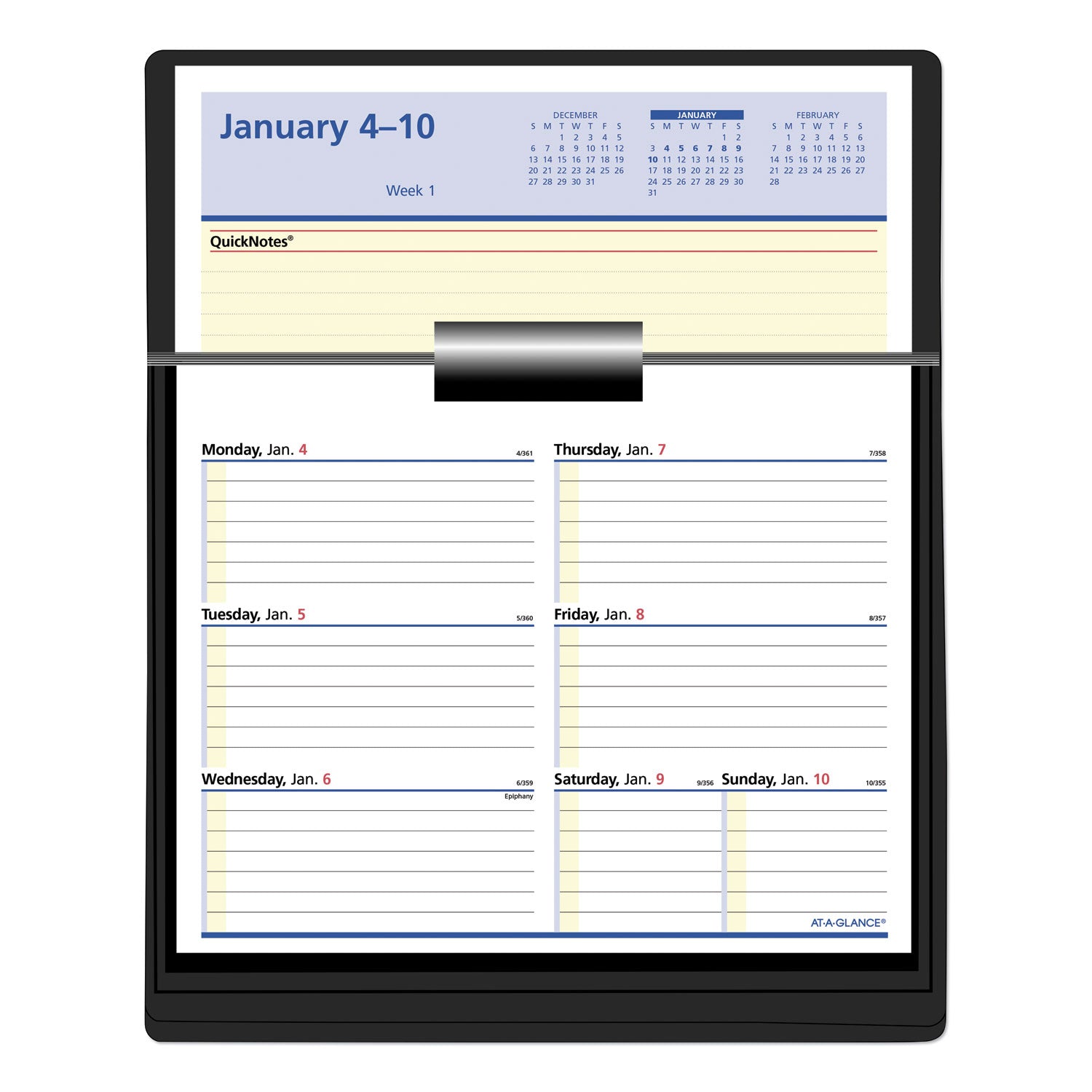AT-A-GLANCE® Flip-A-Week Desk Calendar Refill with QuickNotes, 7 x 6, White Sheets, 12-Month (Jan to Dec): 2025