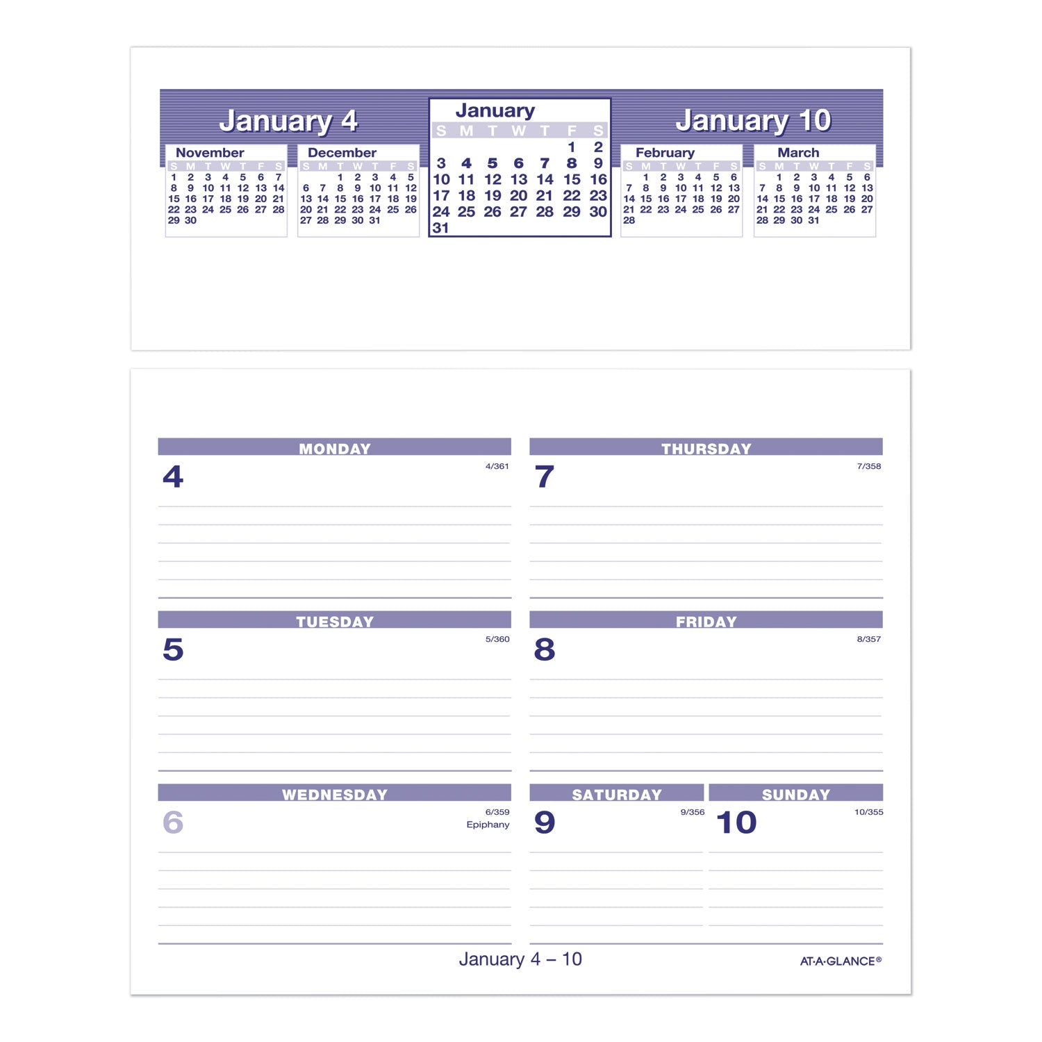 AT-A-GLANCE® Flip-A-Week Desk Calendar Refill, 7 x 6, White Sheets, 12-Month (Jan to Dec): 2025