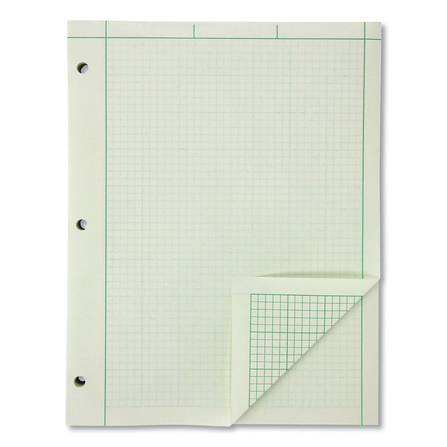 Ampad® Evidence Engineer's Computation Pad, Cross-Section Quadrille Rule (5 Sq/in, 1 Sq/in), 200 Green-Tint 8.5 X 11 Sheets