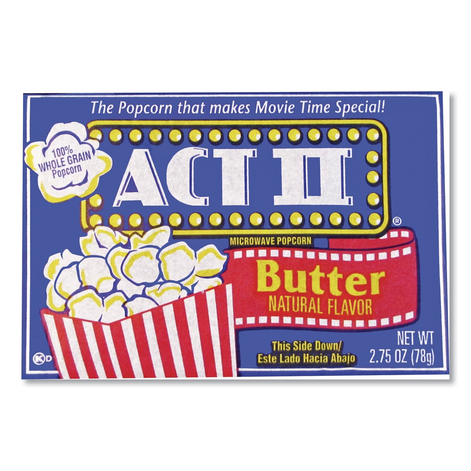 Act II® Microwave Popcorn, Butter, 2.75 Oz Bag, 36/carton