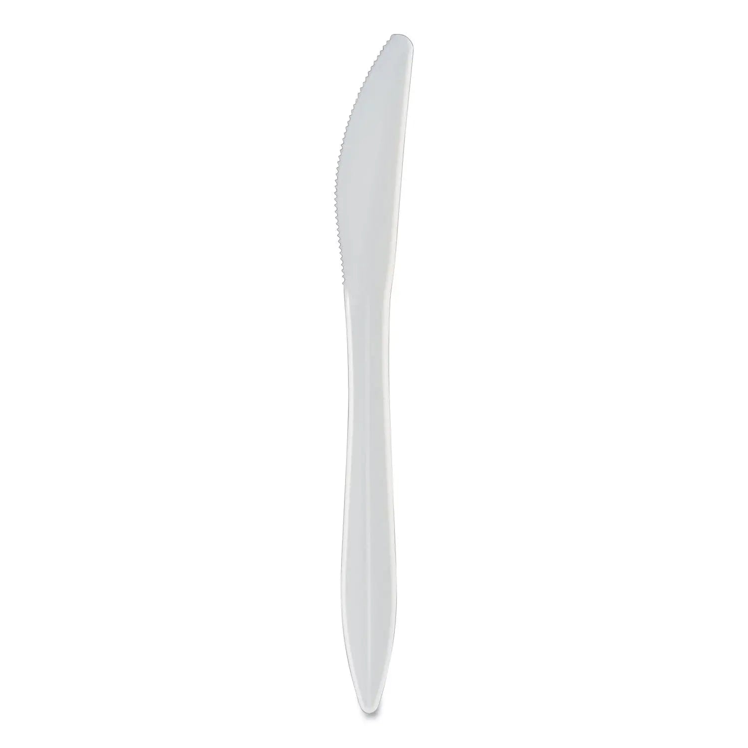 Berkley Square Mediumweight Polypropylene Cutlery, Knife, Plastic, White, 1,000/Carton
