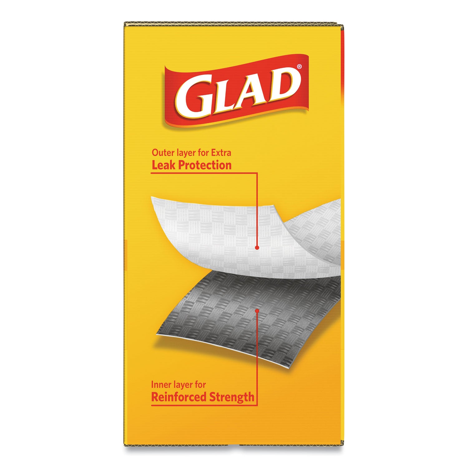 Glad® Tall Kitchen Drawstring Trash Bags with LeakGuard, 13 gal, Unscented, 23.75" x 25.38", White, 120/Box