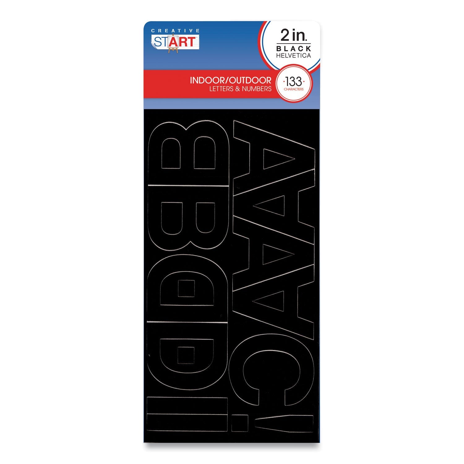 COSCO Letters, Numbers and Symbols, Self Adhesive, Black, 2"h, 133 Characters
