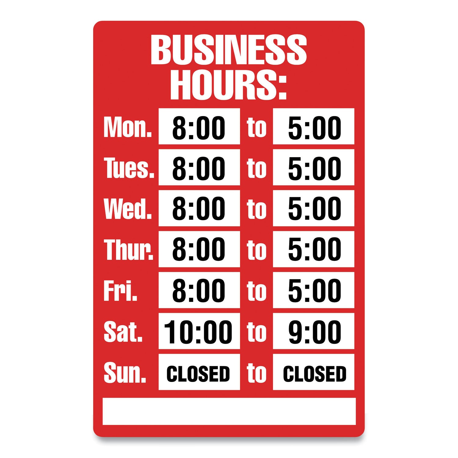 Open/Closed Business Hours Sign Kit