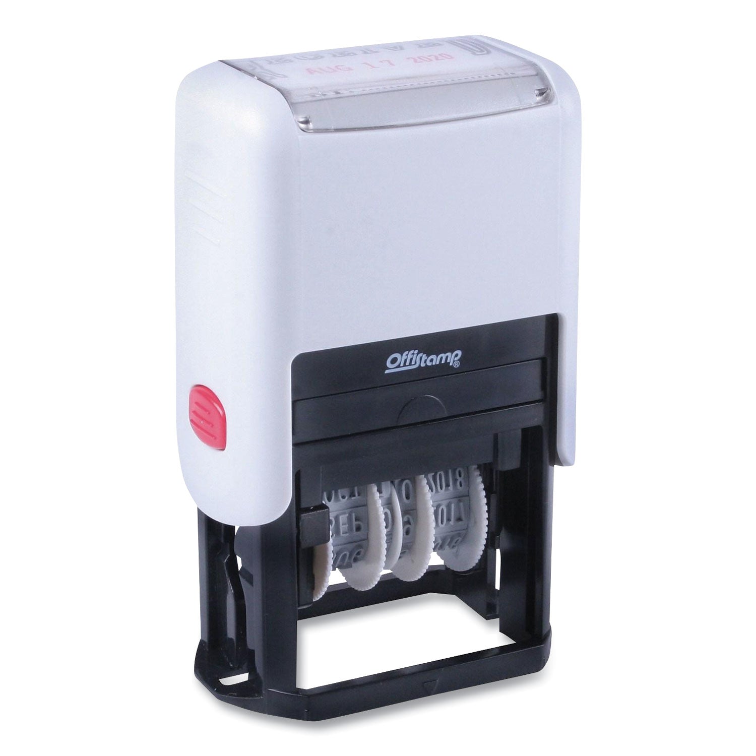 Offistamp® Self-Inking Message Stamp With Blank "by" Line, 12 Years, Received, 1.63" X 0.88", Black/red Ink