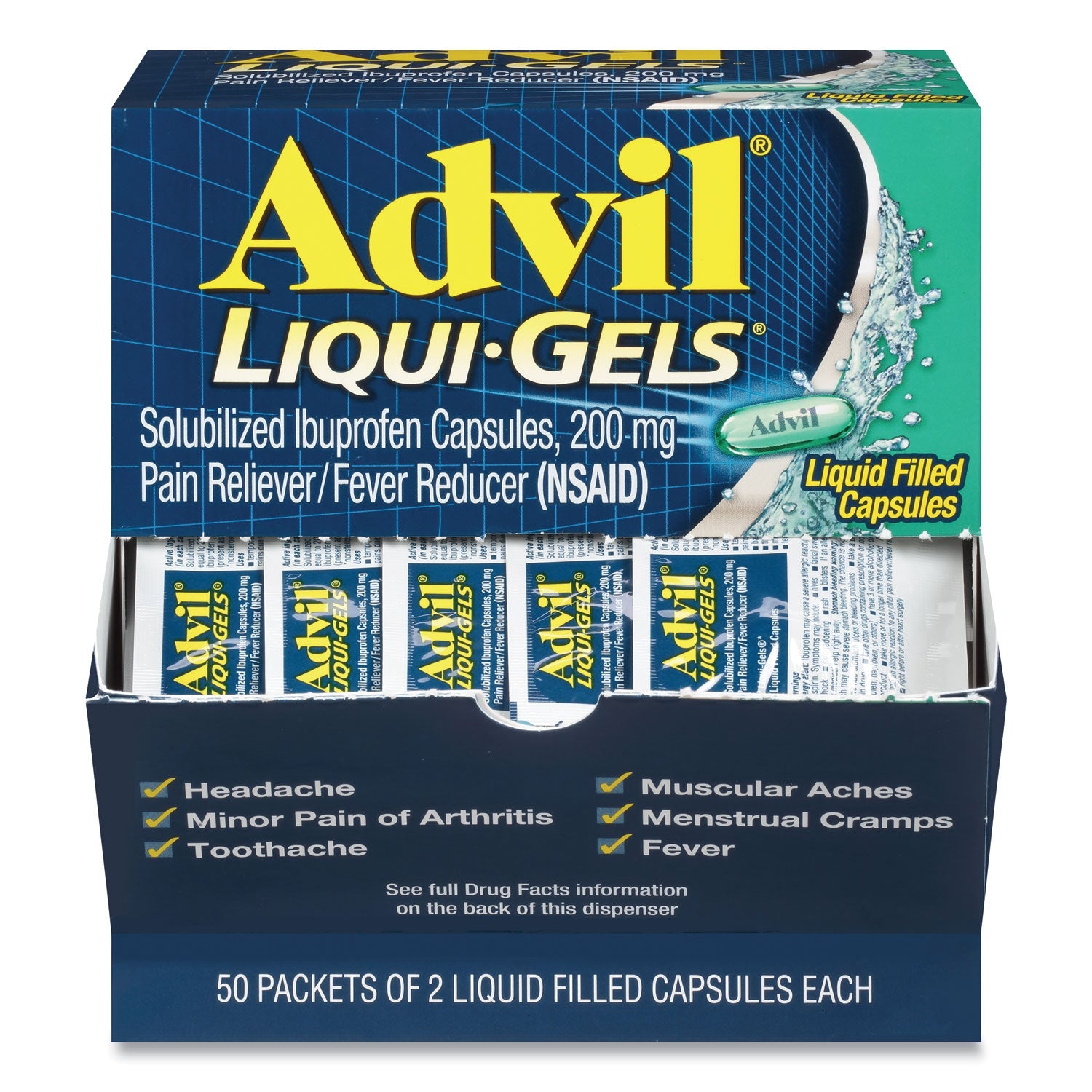 Advil® Liqui-Gels, Two-Pack, 50 Packs/box