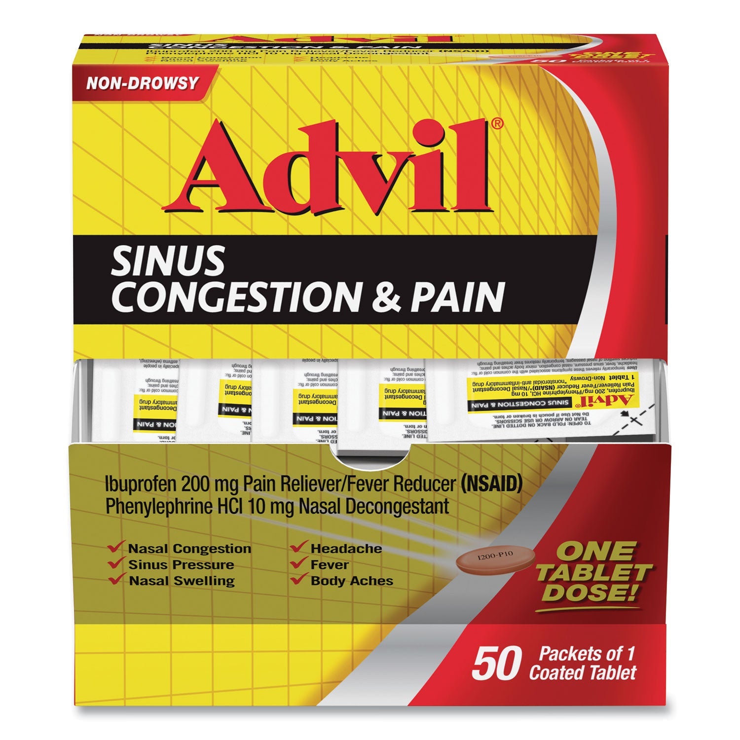 Advil® Sinus Congestion And Pain Relief, 50/box