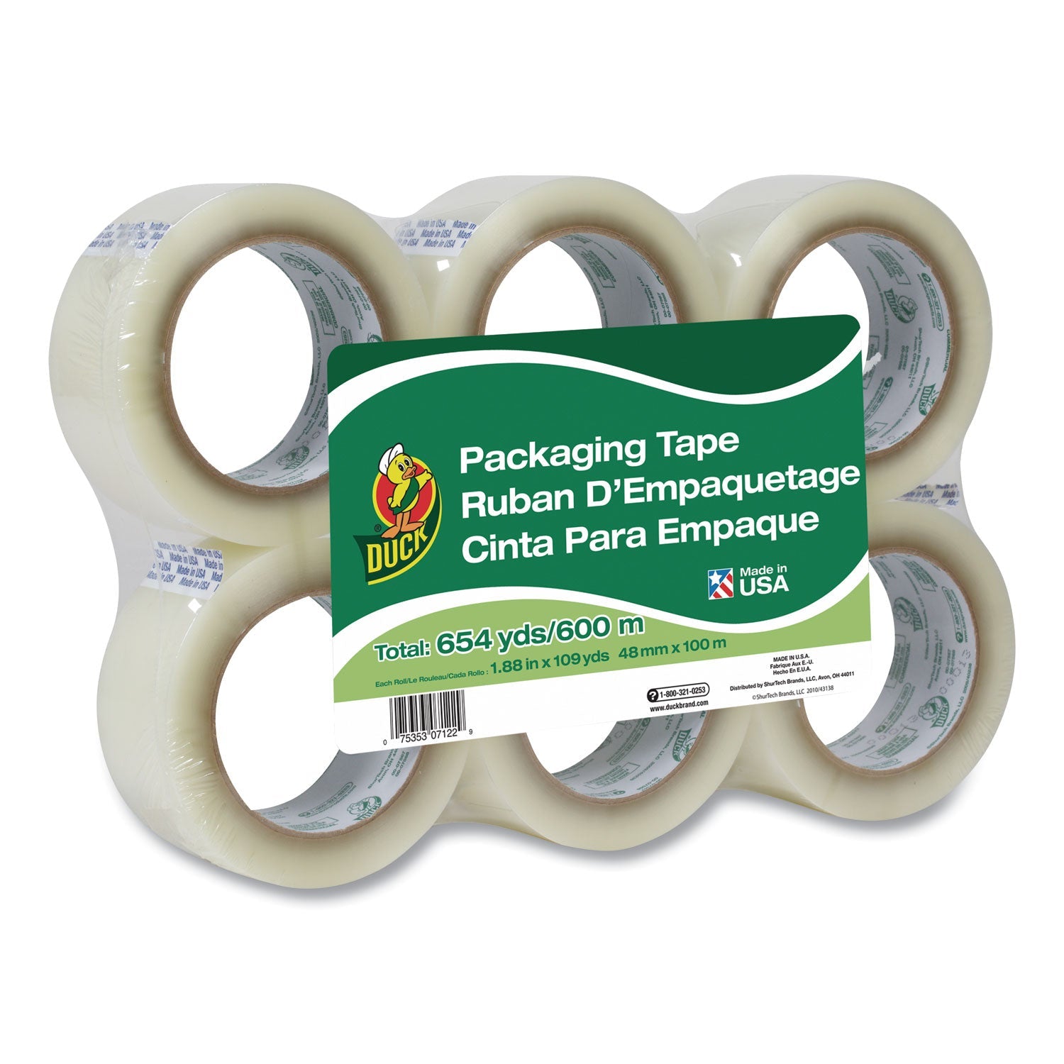 Commercial Packaging Tape | Duck®, 1.88"x109yd, 6pk