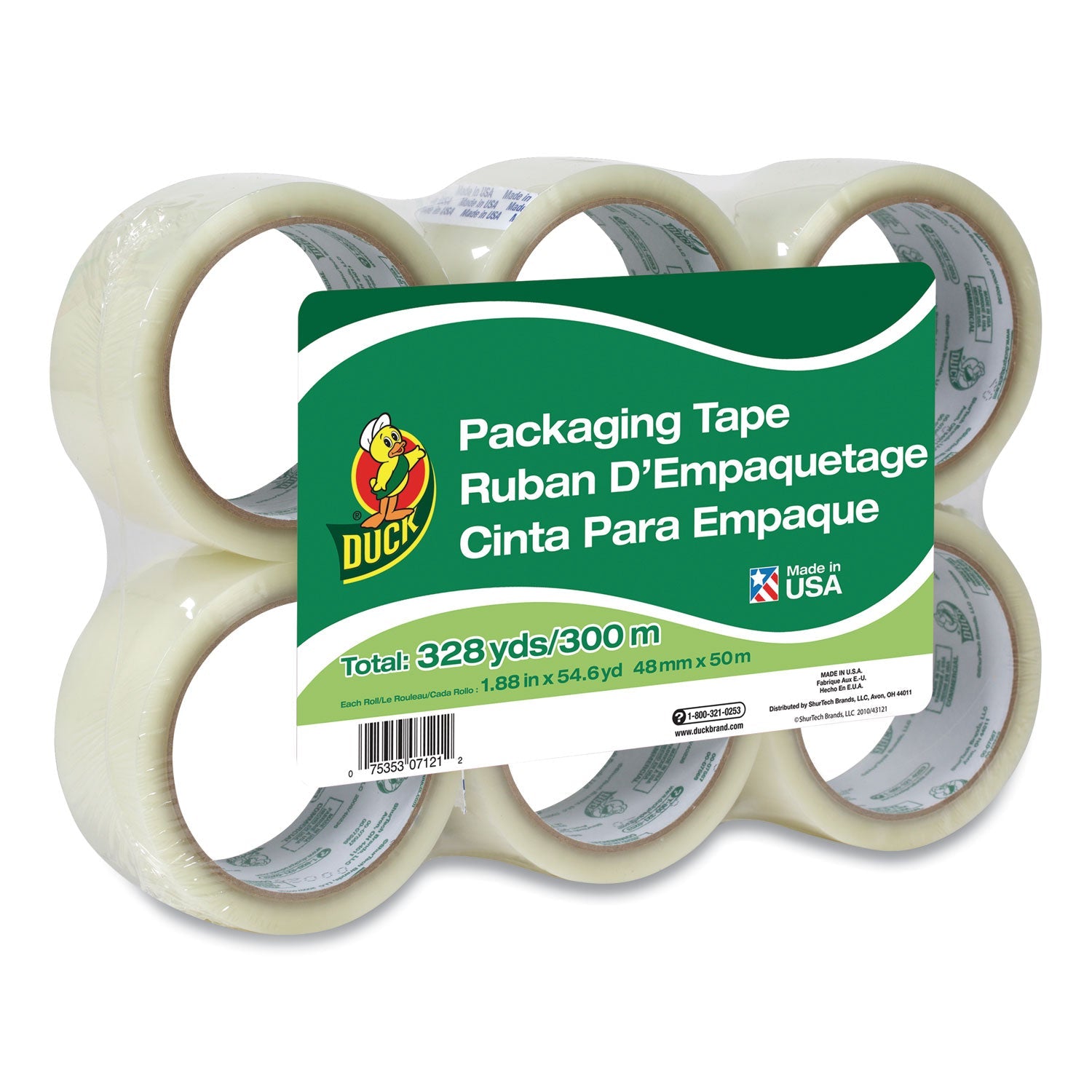 Commercial Packaging Tape | Duck®, 1.88"x55yd, 6pk
