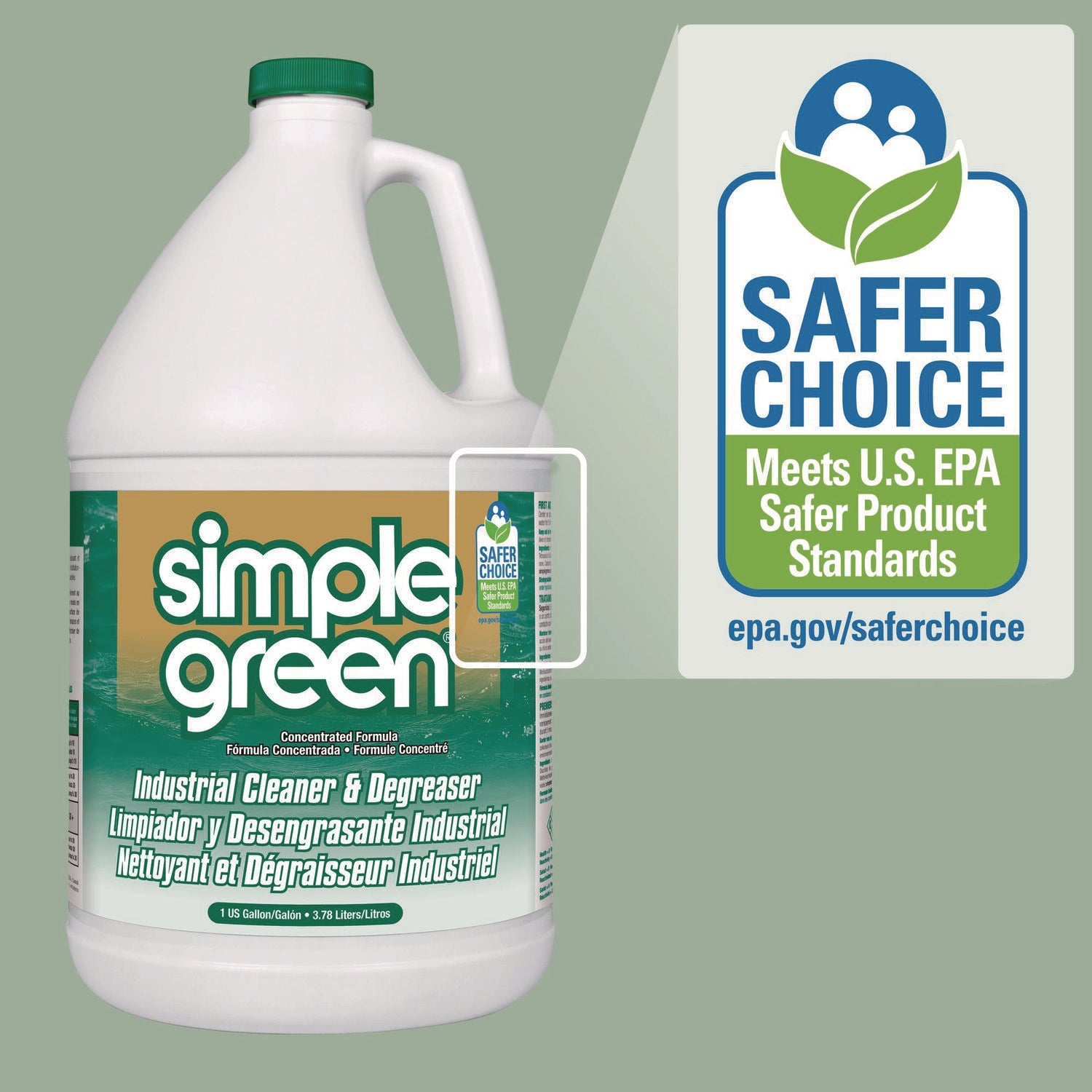 Simple Green® Industrial Cleaner And Degreaser, Concentrated, 1 Gal Bottle