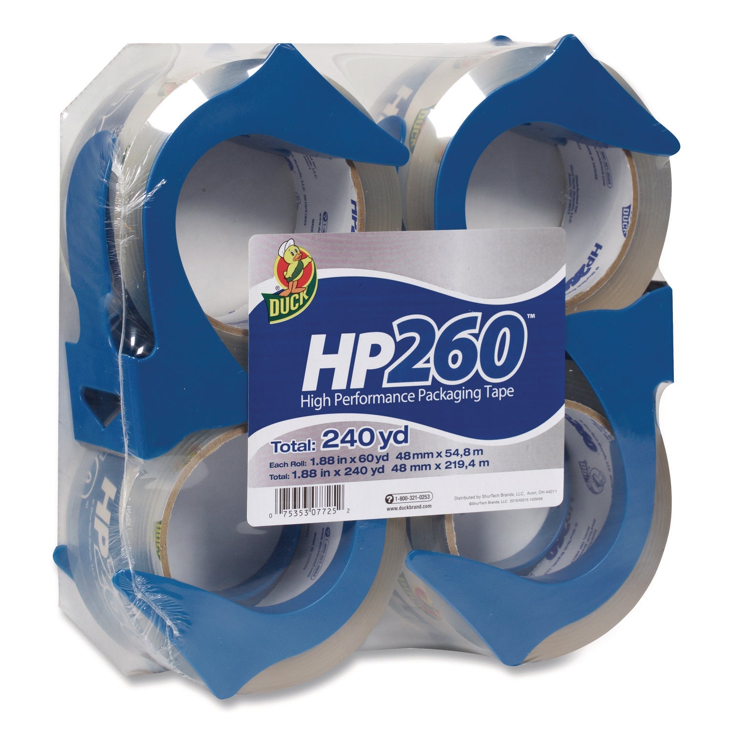 Duck HP260 Packaging Tape With Dispenser 4-Pack