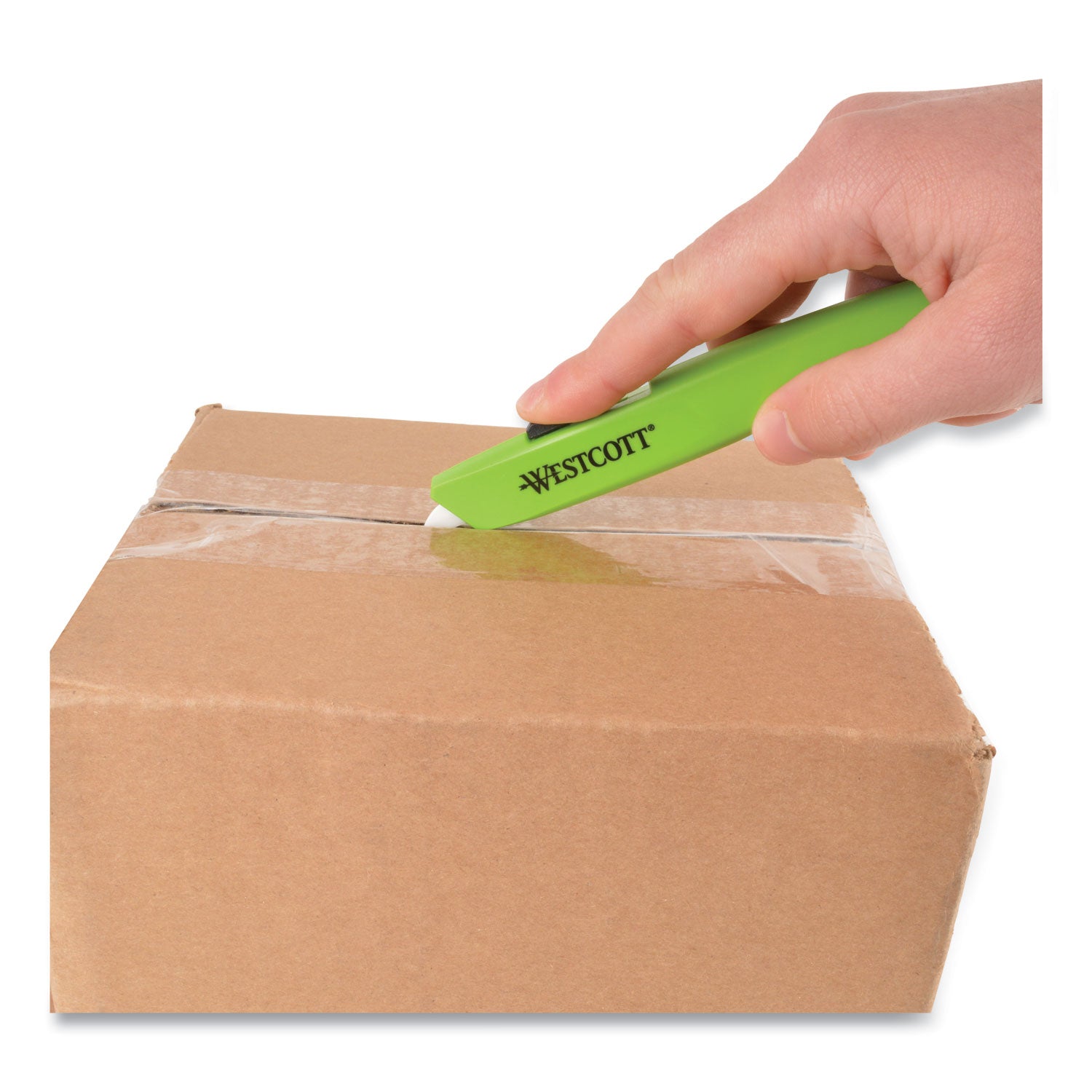 Westcott® Safety Ceramic Blade Box Cutter, 0.5" Blade, 6.15" Plastic Handle, Green - Bloom Skins