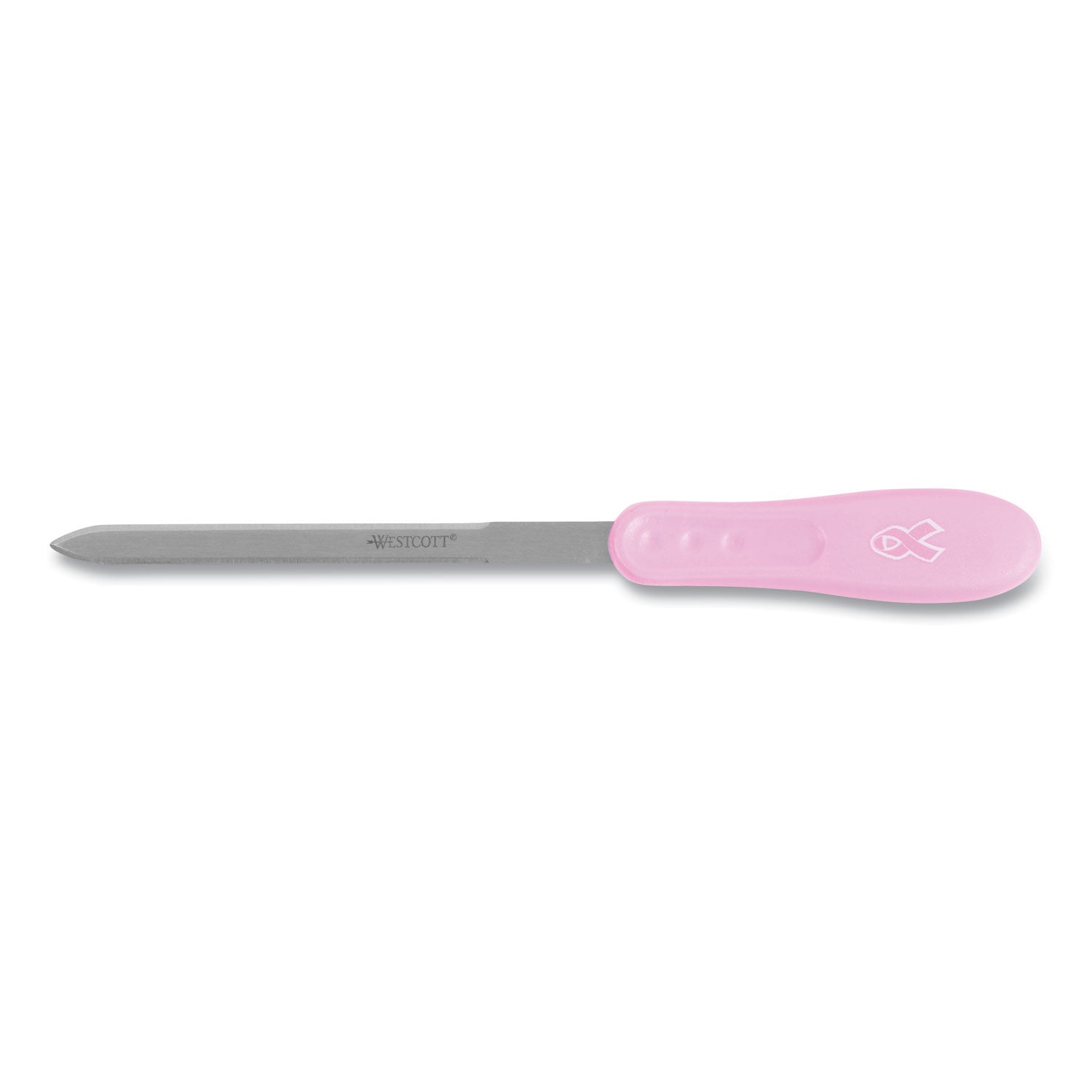 Westcott® Pink Ribbon Stainless Steel Letter Opener, Breast Cancer Awareness, 9", Pink