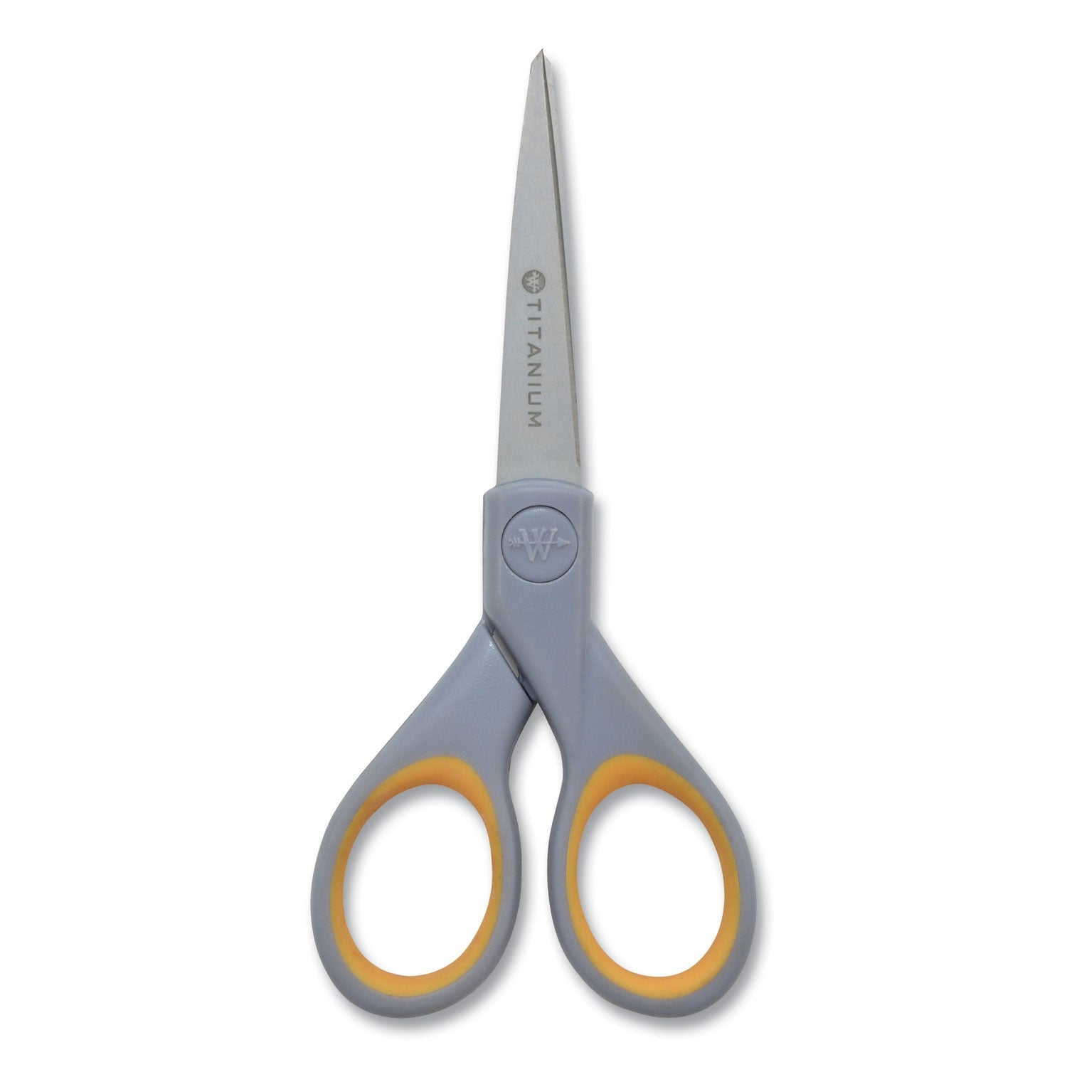 Westcott® Titanium Bonded Scissors, 5" and 7" Long, 2.25" and 3.5" Cut Length, Straight Gray/Yellow Handle, 2/Pack