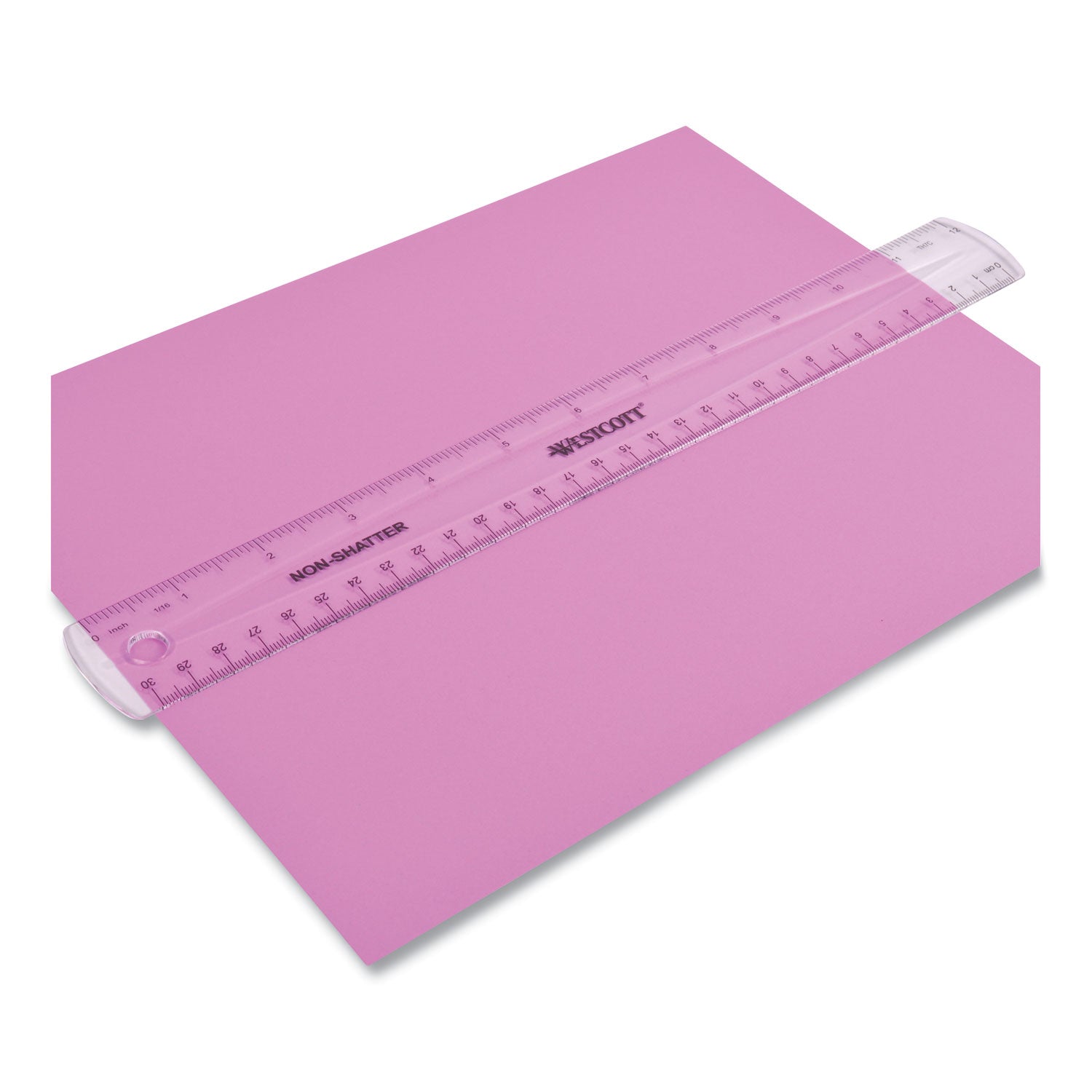 Westcott® Non-Shatter Flexible Ruler, Standard/metric, 12" Long, Plastic, Clear