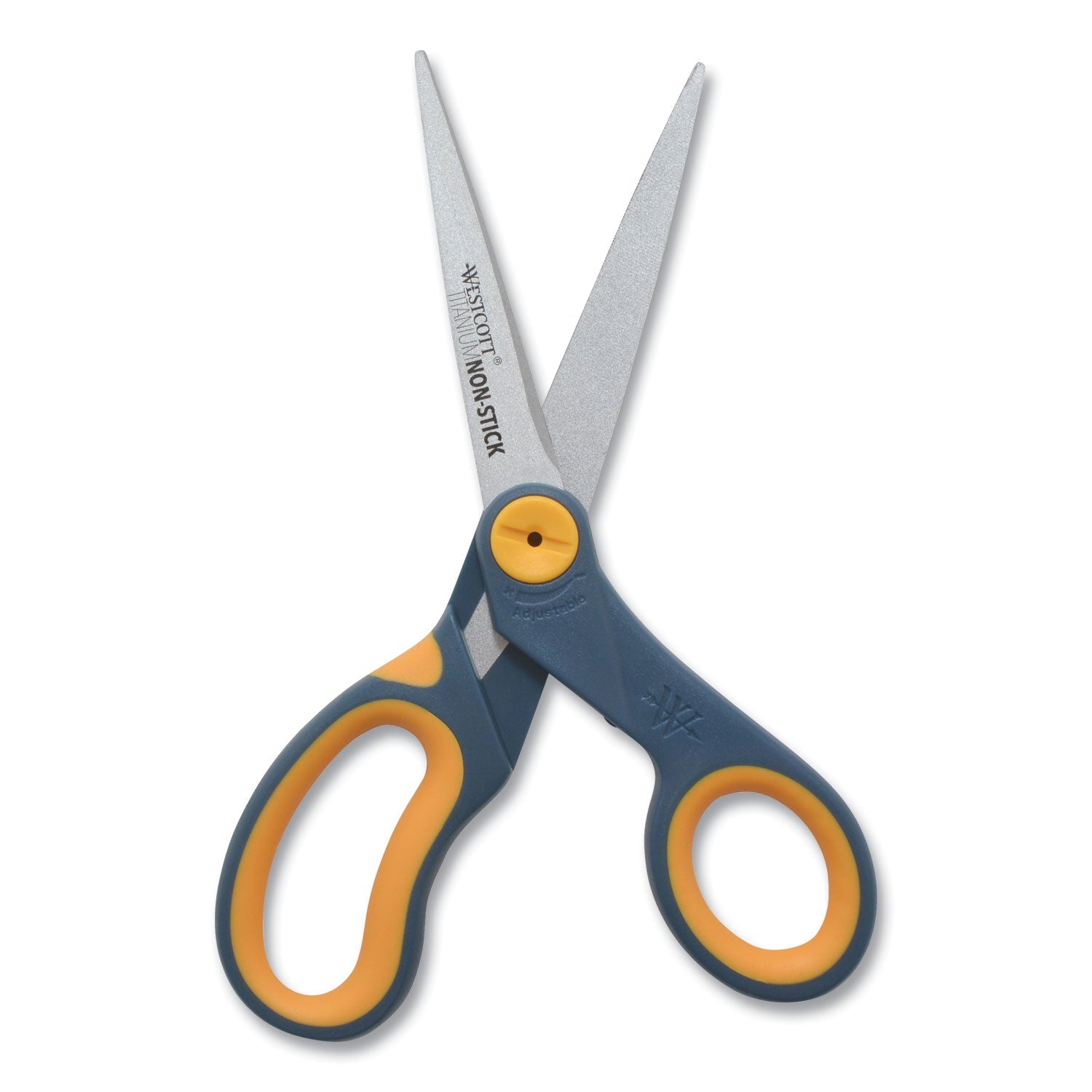 Westcott® Non-Stick Titanium Bonded Scissors, 8" Long, 3.25" Cut Length, Straight Gray/Yellow Handle