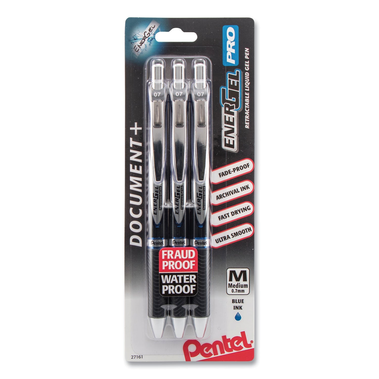 EnerGel PRO Hybrid Gel Pen | Blue, 0.7mm, 3/Pack