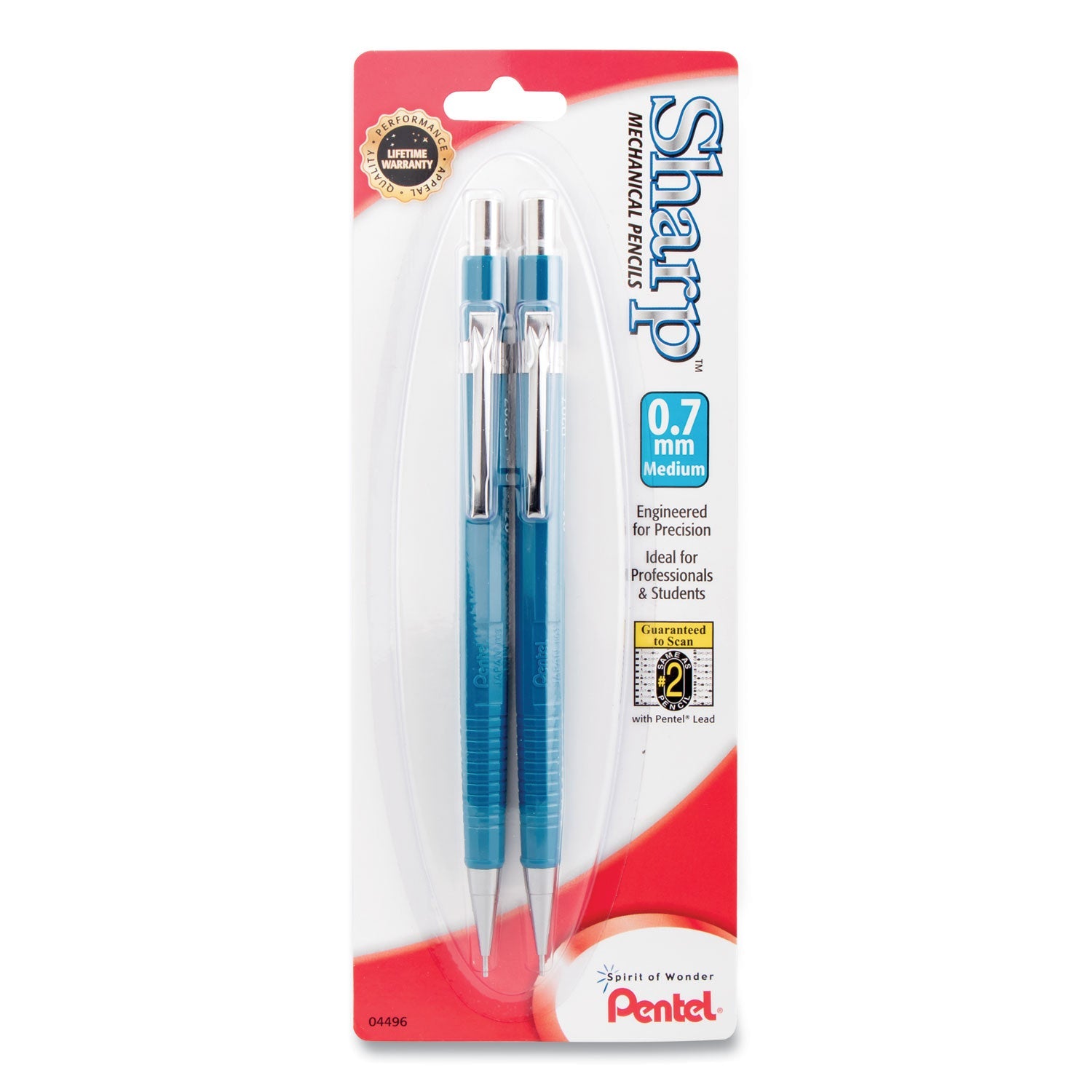 Sharp Mechanical Pencil | 0.7 mm | Blue | 2-Pk