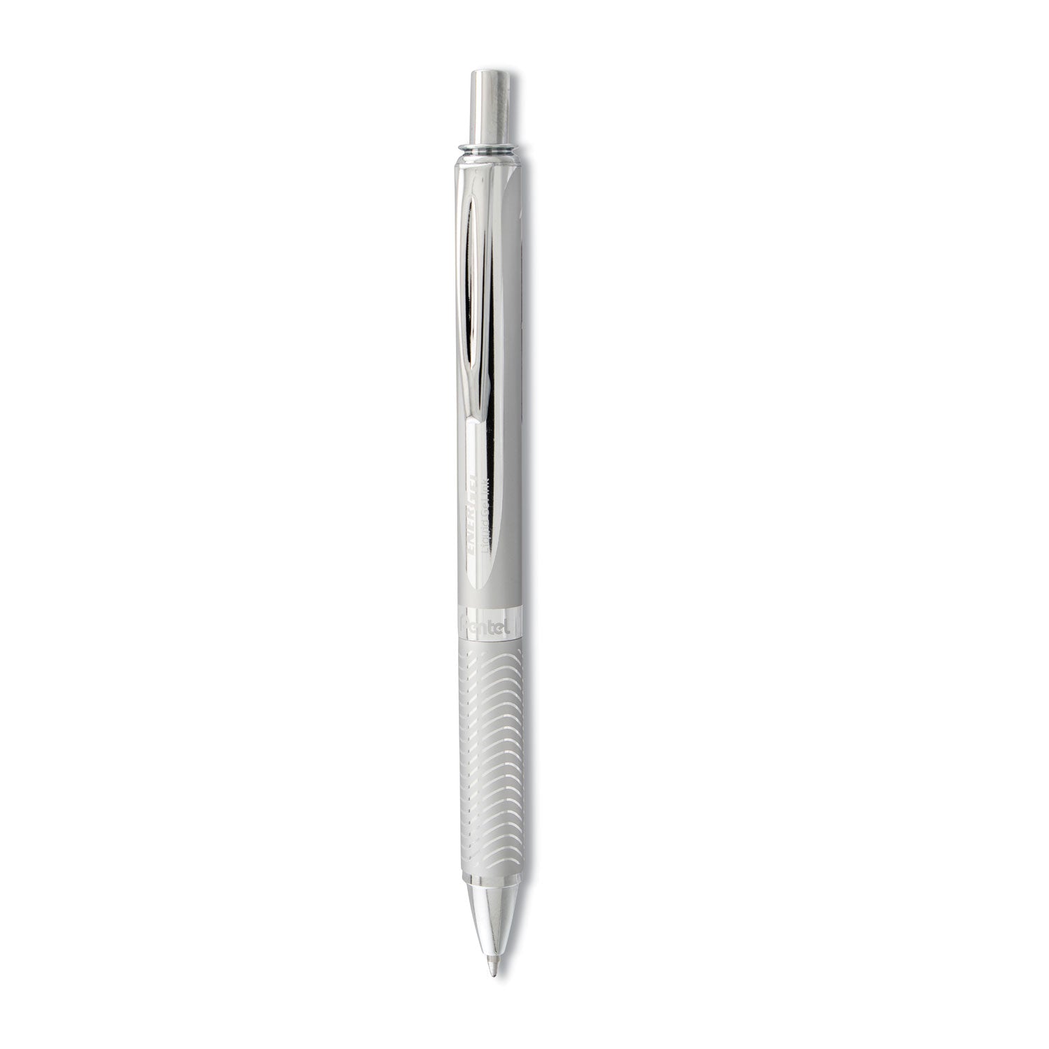 Pentel® Energel Alloy Rt Gel Pen, Retractable, Medium 0.7 Mm, Black Ink, Chrome Barrel