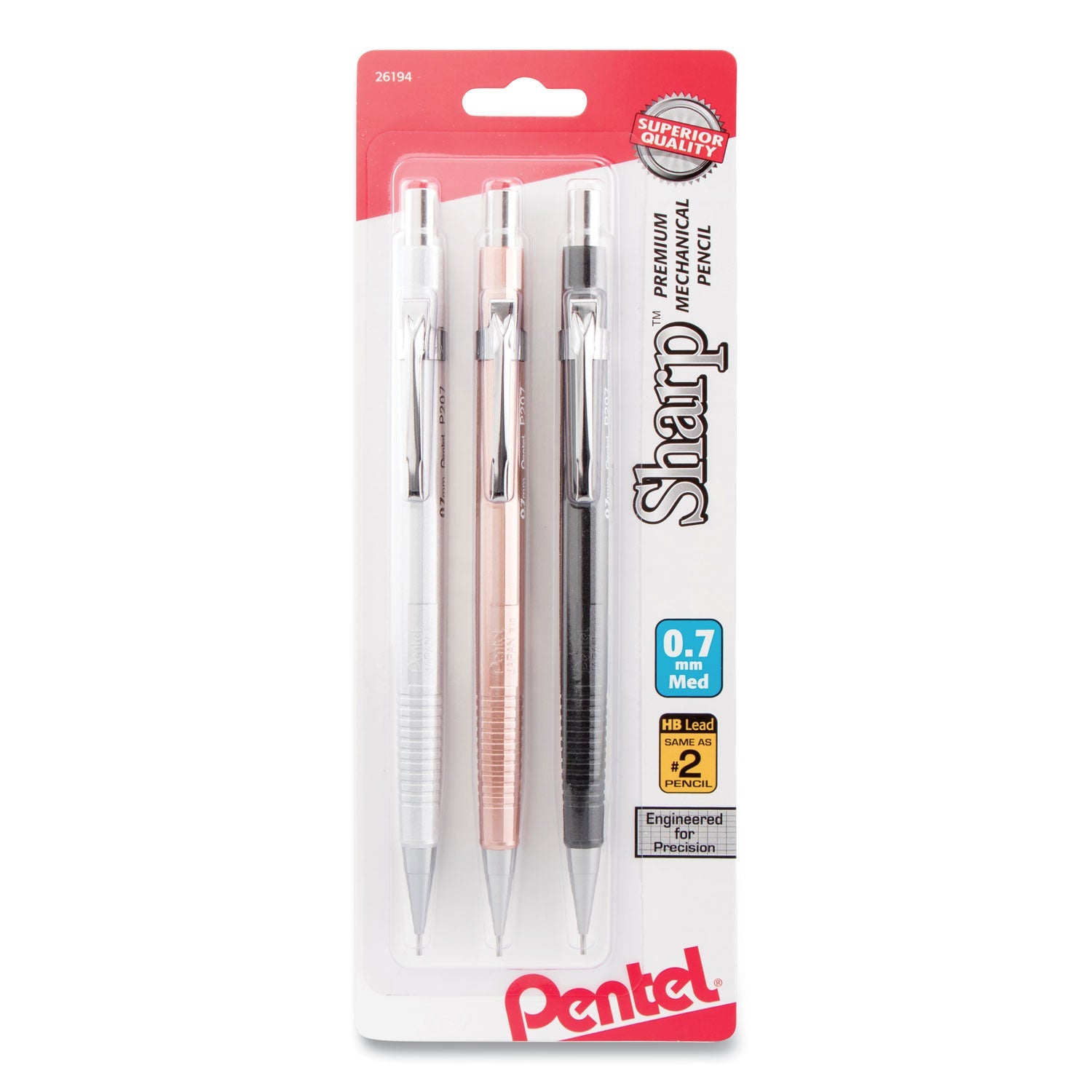 Sharp Mechanical Pencil | 0.7mm, Assorted, 3/Pack