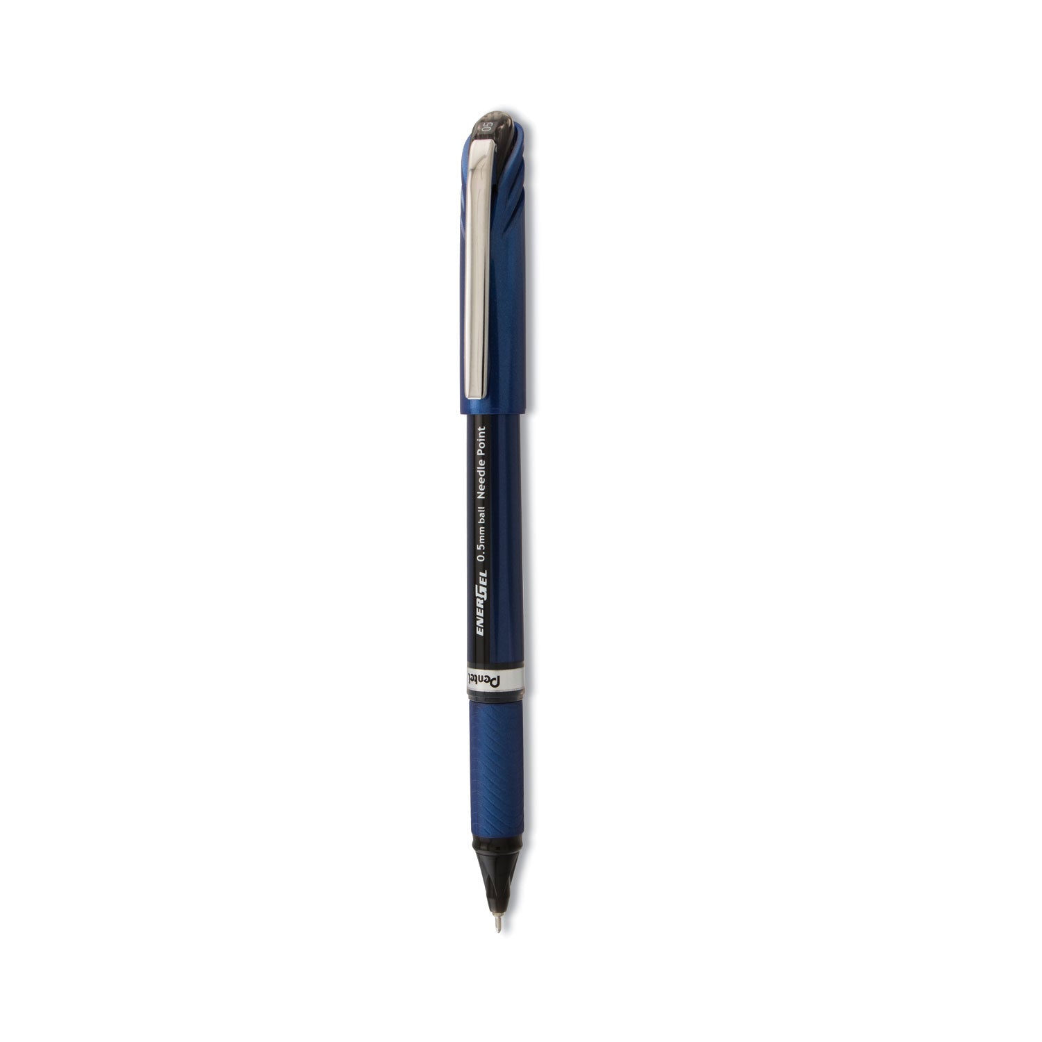 Pentel® EnerGel NV Gel Pen, Stick, Fine 0.5 mm, Black Ink, Blue/Black Barrel, Dozen