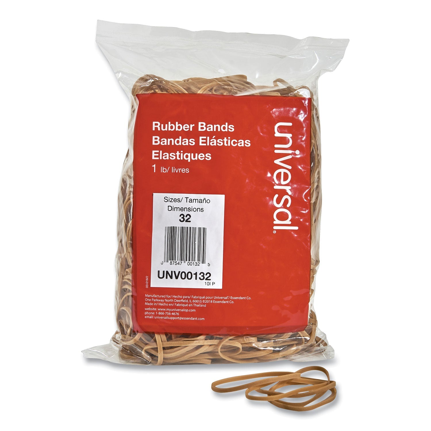 Universal® Rubber Bands, Size 32, 0.04" Gauge, Beige, 1 Lb Box, 820/pack - Bloom Skins