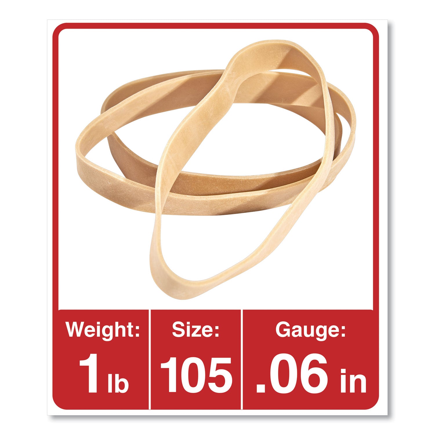 Universal® Rubber Bands, Size 105, 0.06" Gauge, Beige, 1 Lb Box, 55/pack - Bloom Skins