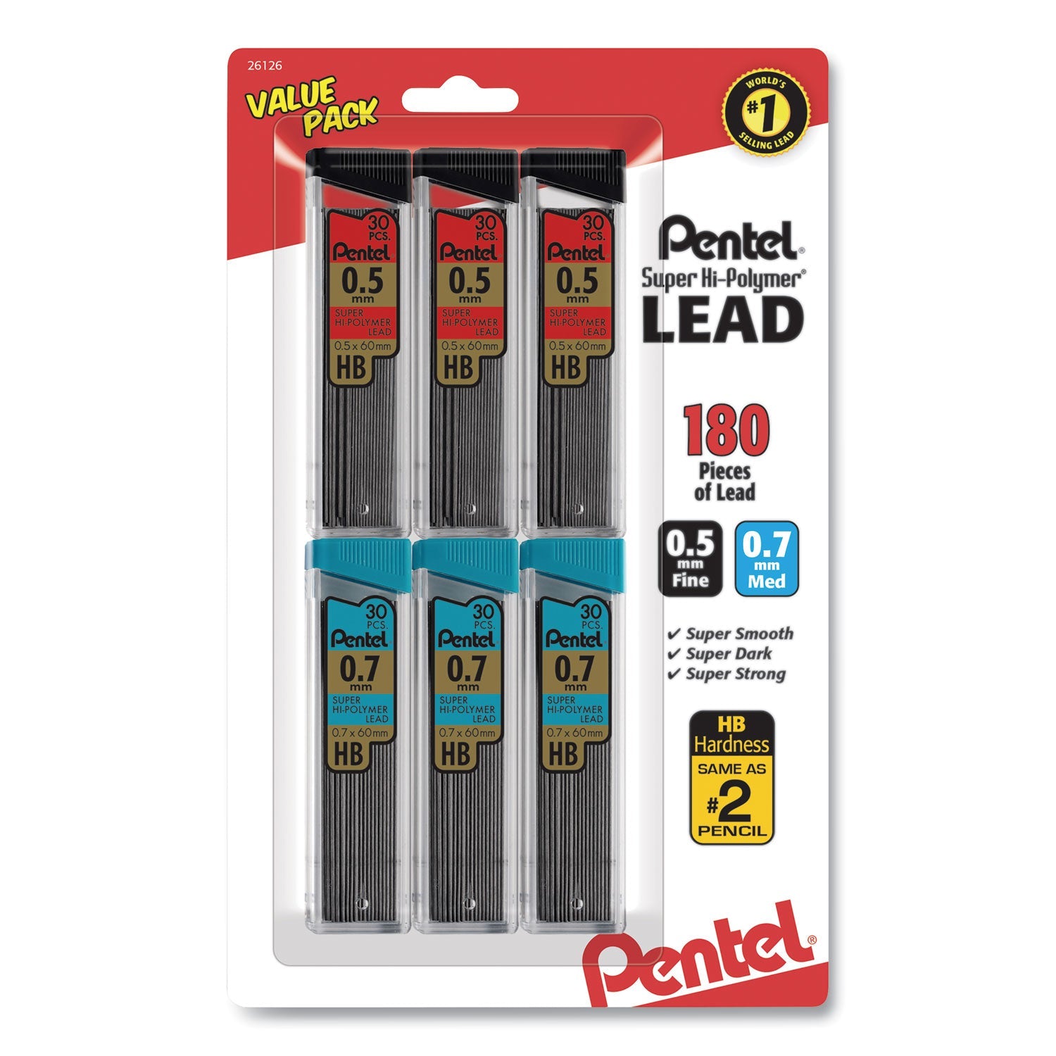 Super Hi-Polymer Lead Refill | 0.5/0.7mm, 6-Tube Pk