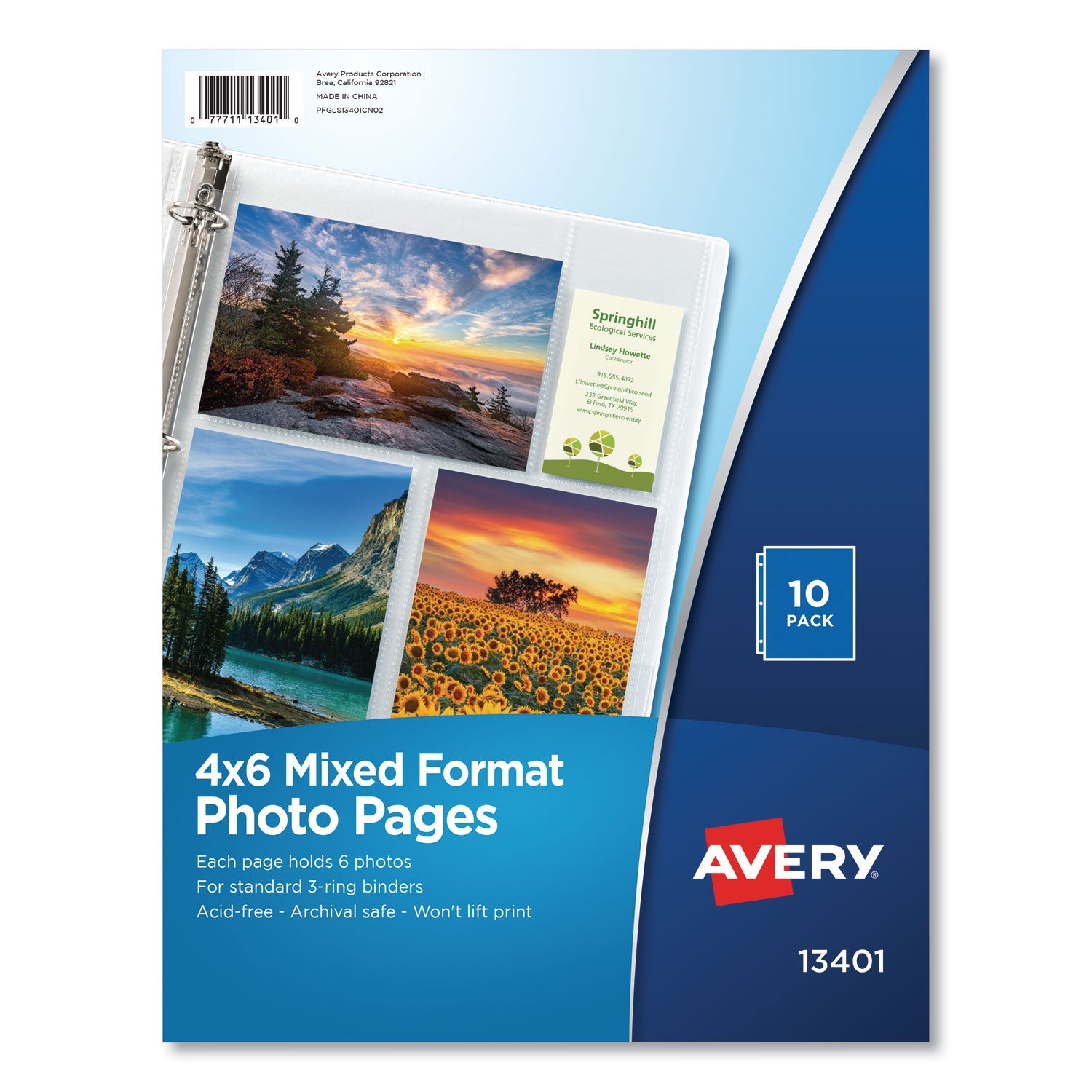 Photo Storage Pages | For Six 4x6 Photos | 10/pack