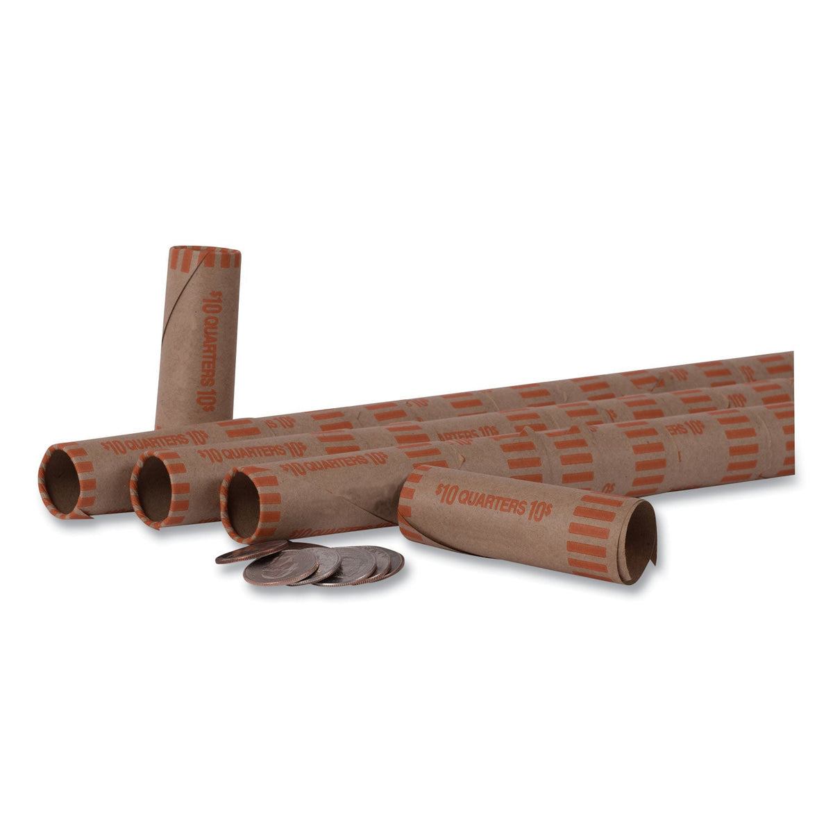 Pap-R Products Preformed Tubular Coin Wrappers, Quarters, $10, 1000 Wrappers/box