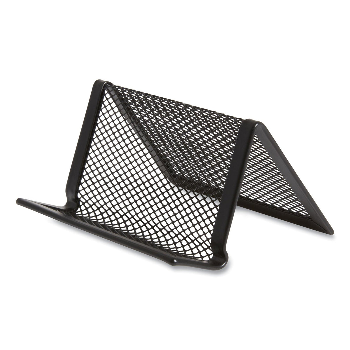 TRU RED™ One Compartment Business Card Holder, Holds 50 Cards, 3.07 X 0.15 X 4.4, Metal, Black